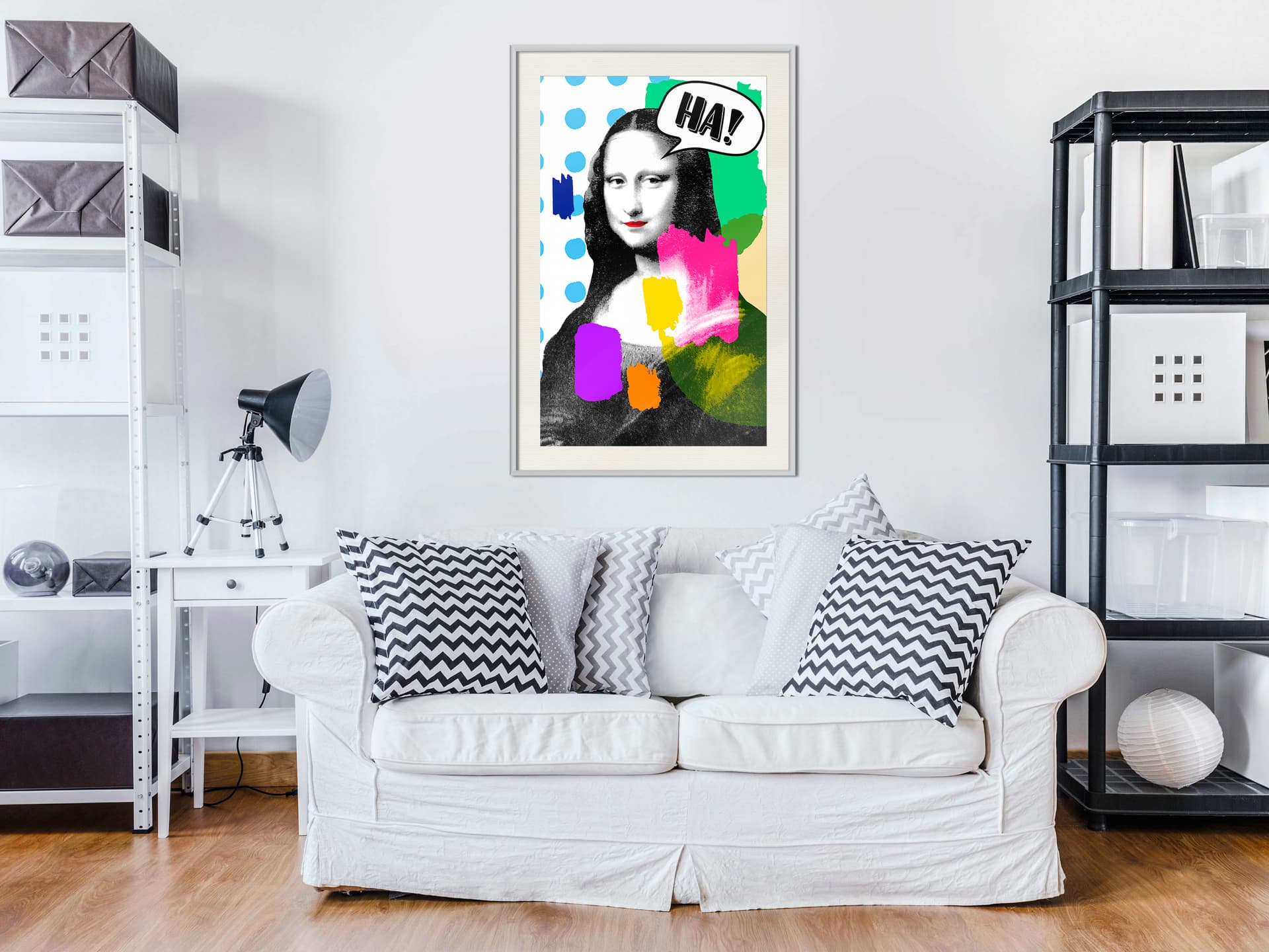 

Plakat - Śmiech Mony Lisy (rozmiar 20x30, wykończenie Rama biała z passe-partout)