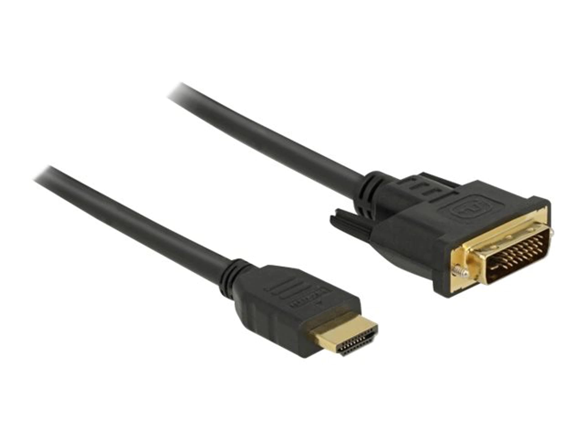 

Kabel HDMI - DVI-D 2m M/M czarny dual link pozłacane styki