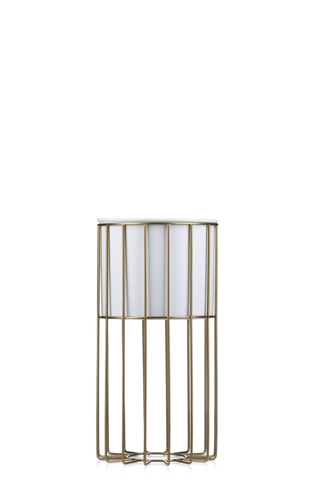 

Kwietnik nowoczesny 42 cm złoto biały LOFT metal