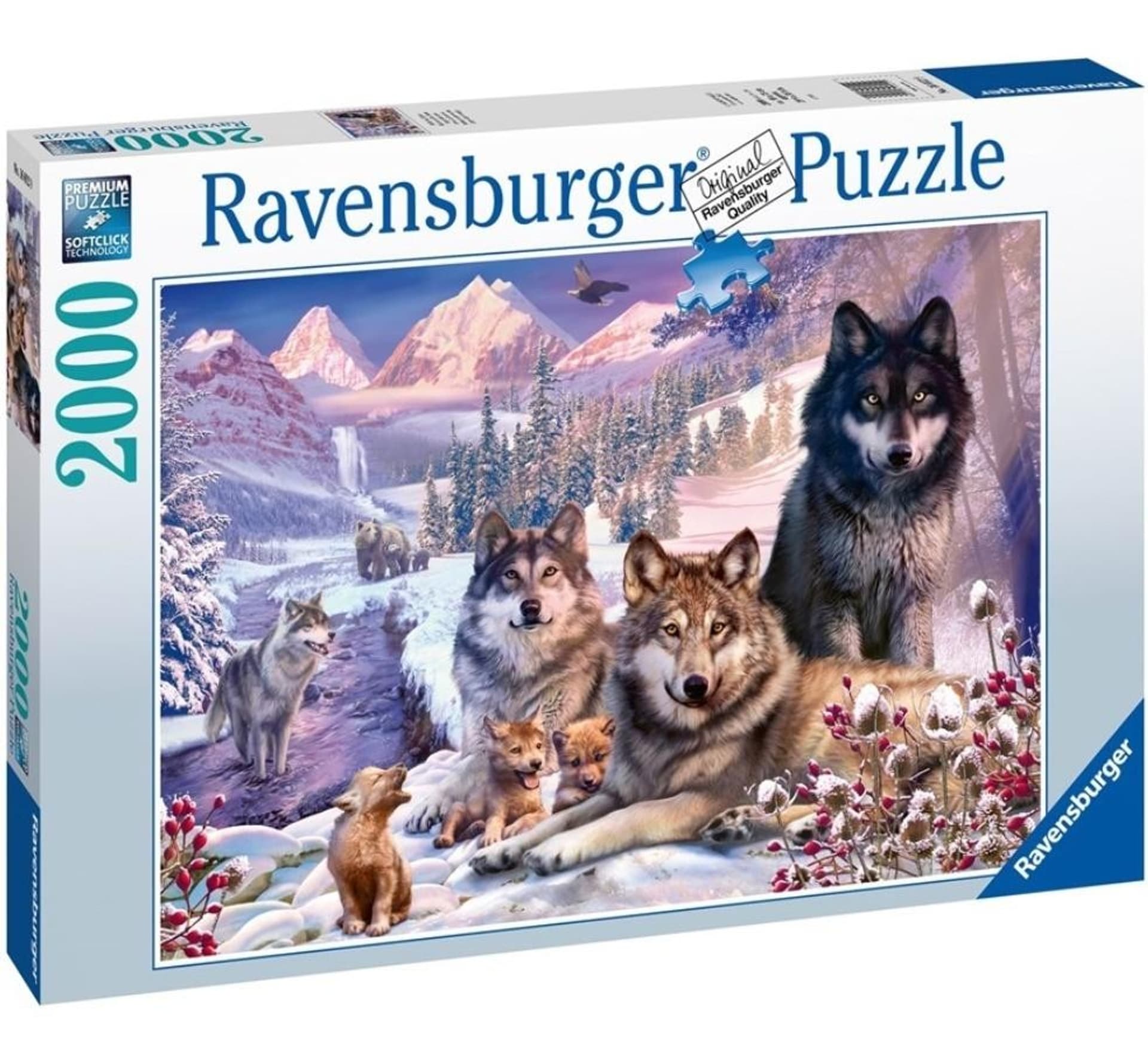 

Puzzle 2000 elementów Wilki w śniegu