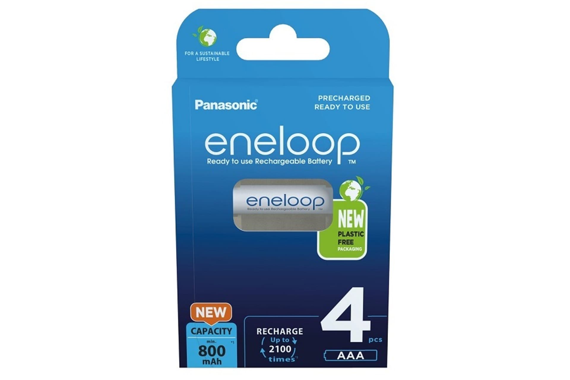 

Panasonic Rechargeable Batteries ENELOOP BK-4MCDE/4BE AAA, 800 mAh, 4 pc(s)