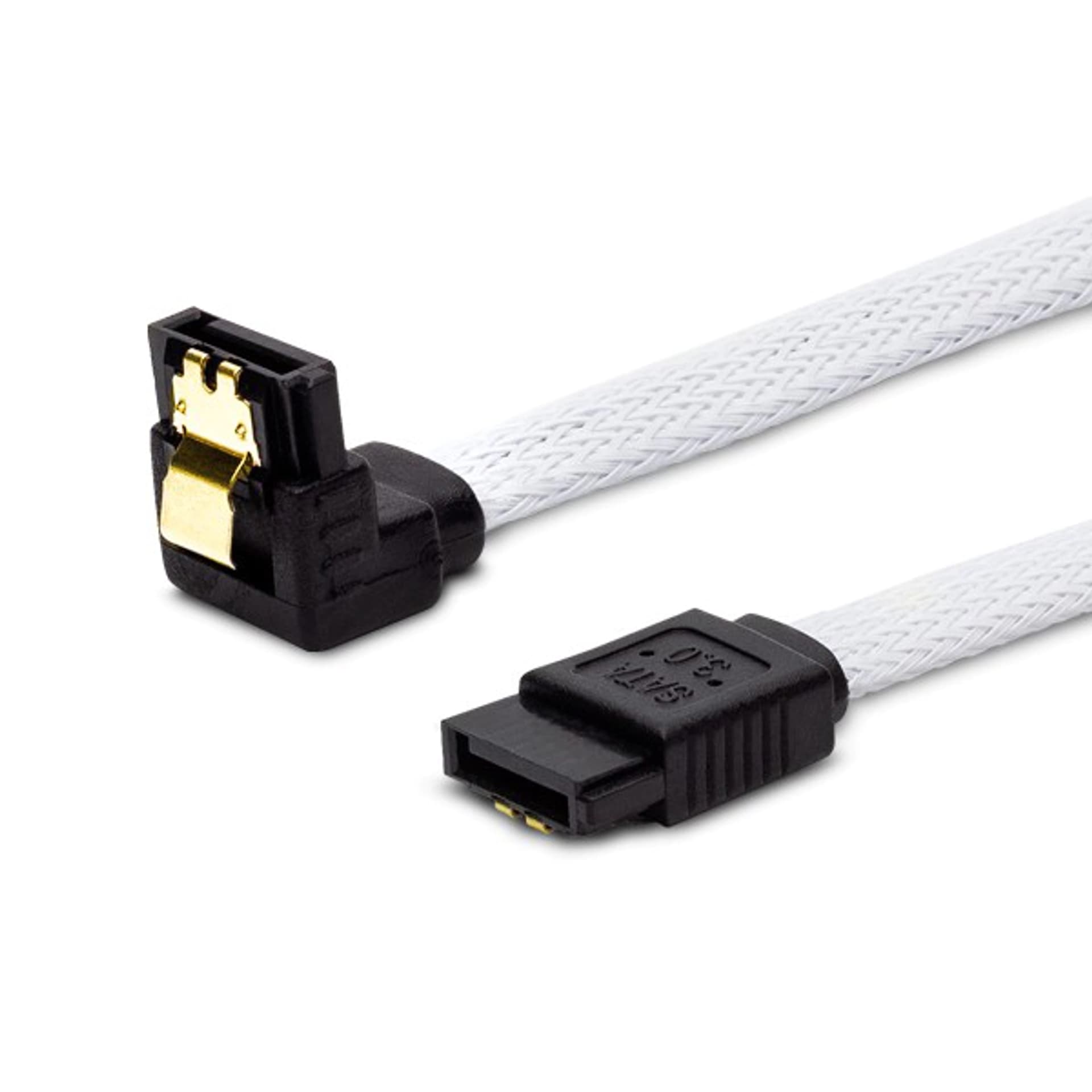

Kabel SATA III 30cm, oplot biały, kątowy, złote zatrzaski Savio GAK-03 wielopak 10 szt. (PREMIUM)