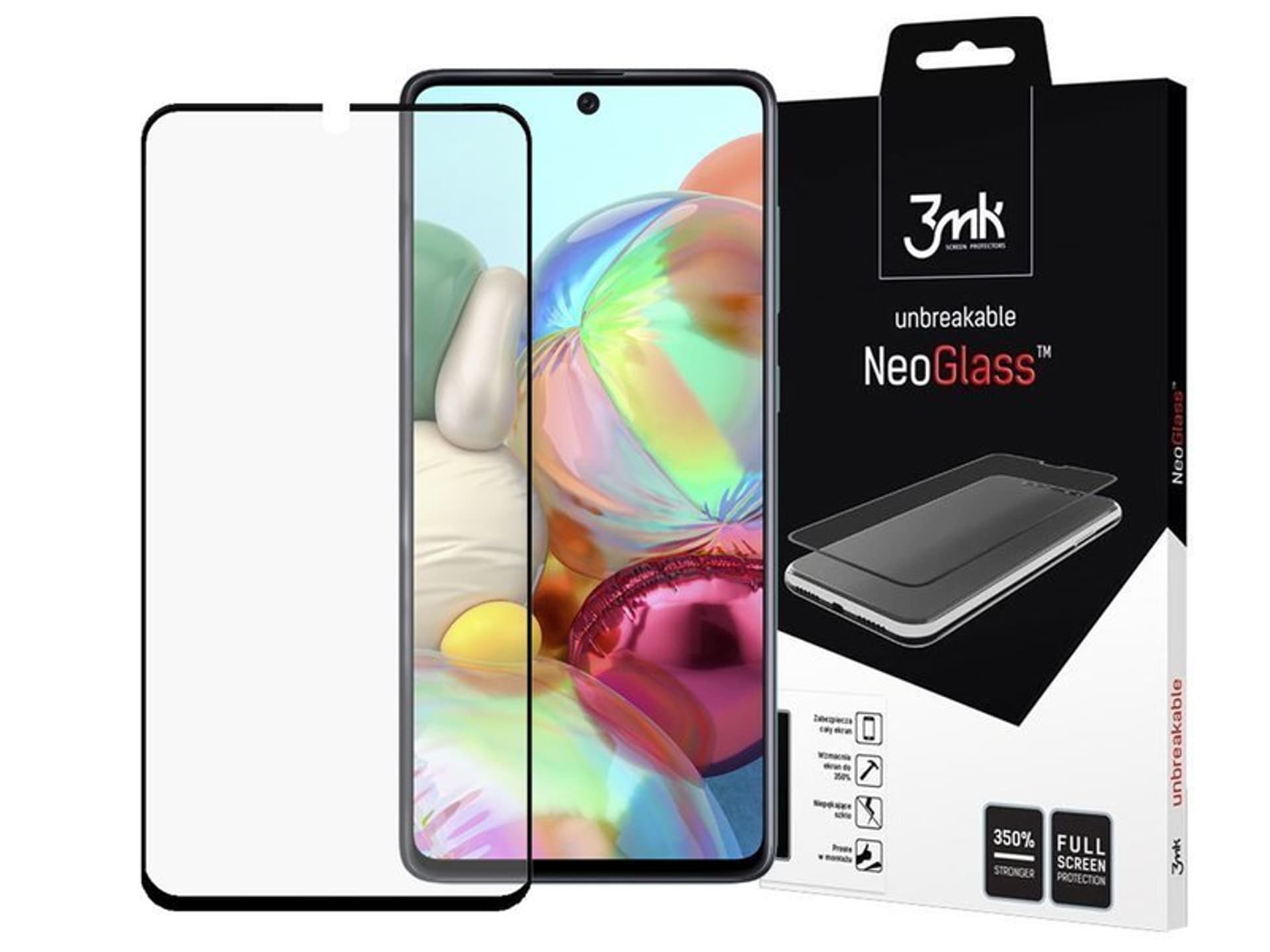 

Szkło 3mk NeoGlass 8H do Samsung Galaxy A71 niepękające Black