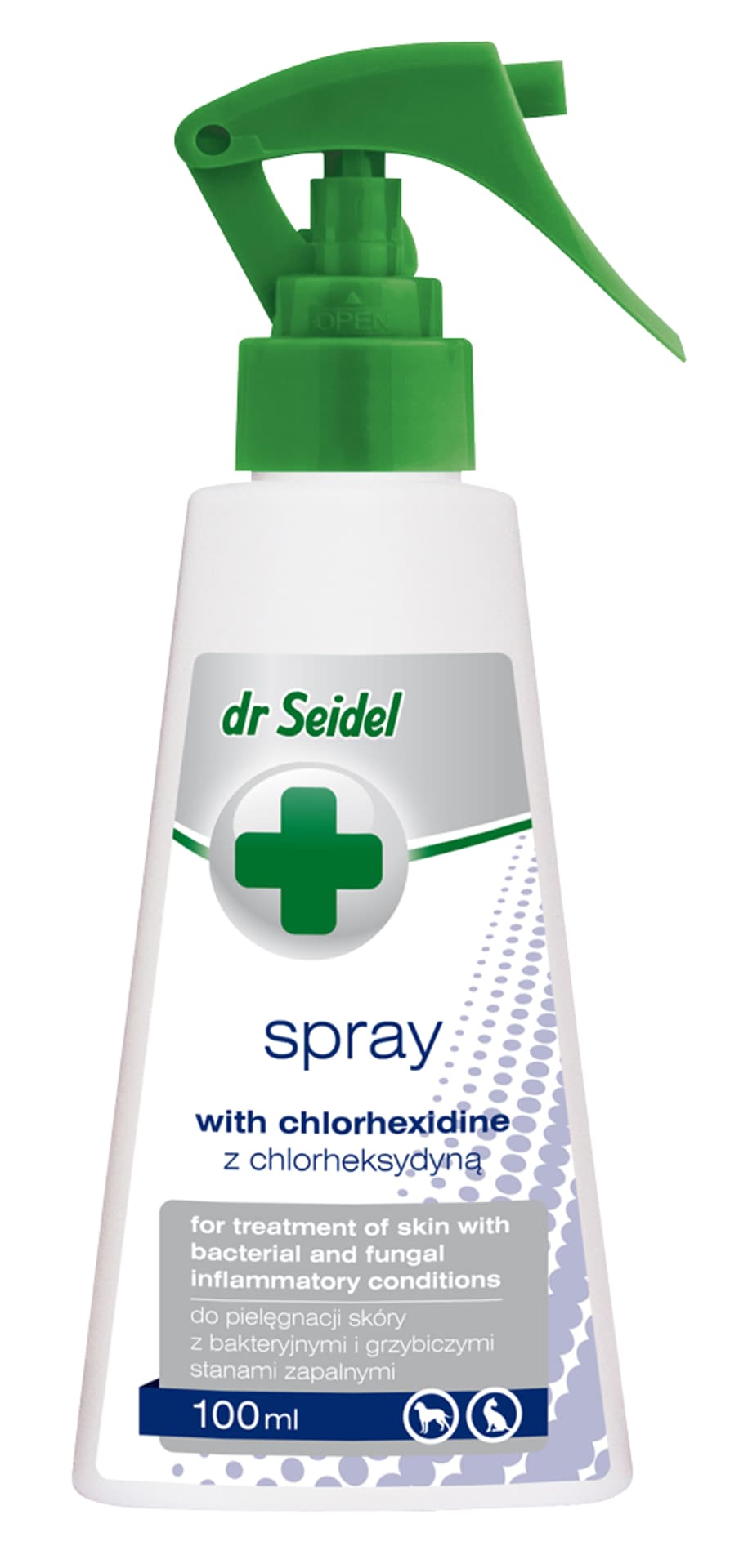 

Dr Seidel SPRAY Z CHLORHEKSYDYNĄ dla skóry z bakteryjnymi stanami zapalnymi 100ml