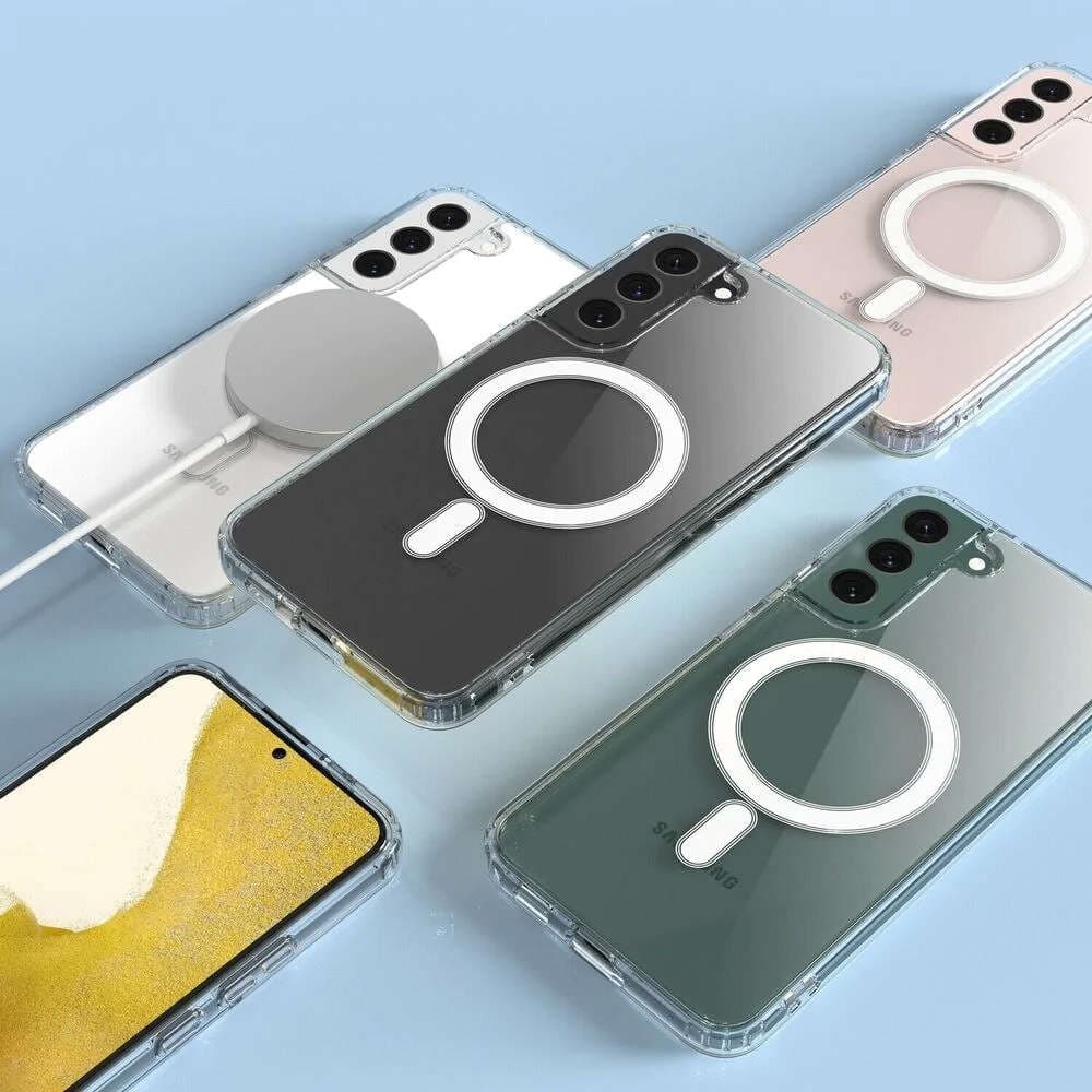 

Etui do MagSafe Ultra Slim Mag Alogy do Qi do Samsung Galaxy S22 Plus Przezroczyste