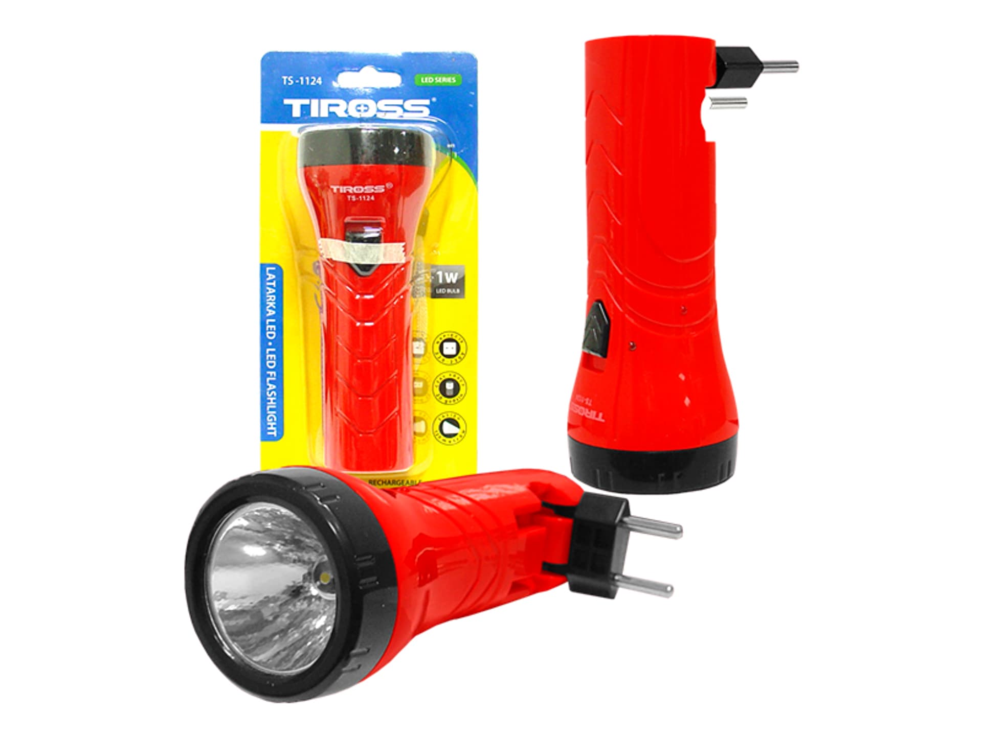 

Latarka ręczna 1-LED TS-1124 z akumulatorem, czerwona. (1LM)