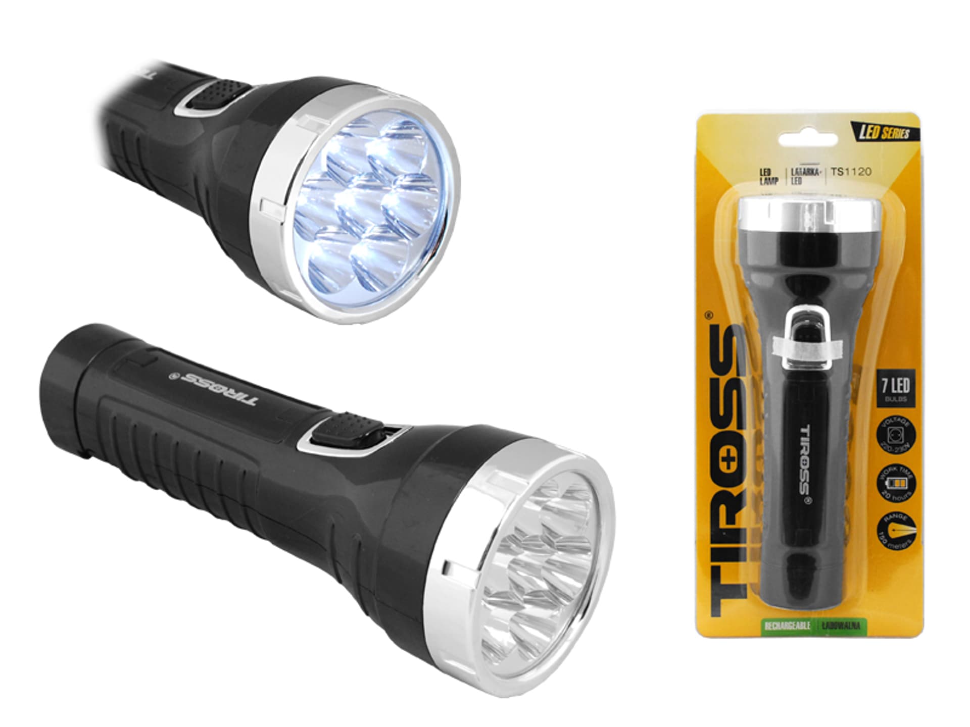 

Latarka 7 LED TS-1120, czarna. (1LM)