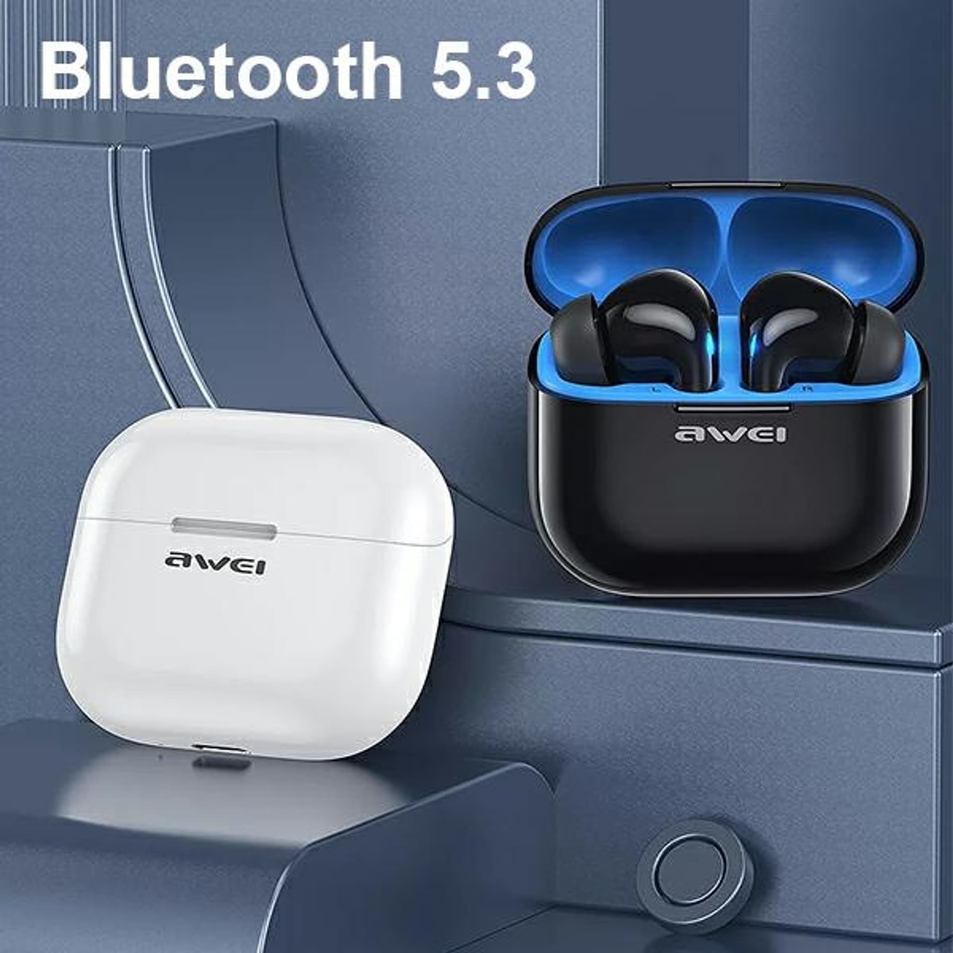 

AWEI słuchawki Bluetooth 5.3 T1 Pro + stacja dokująca czarny/black