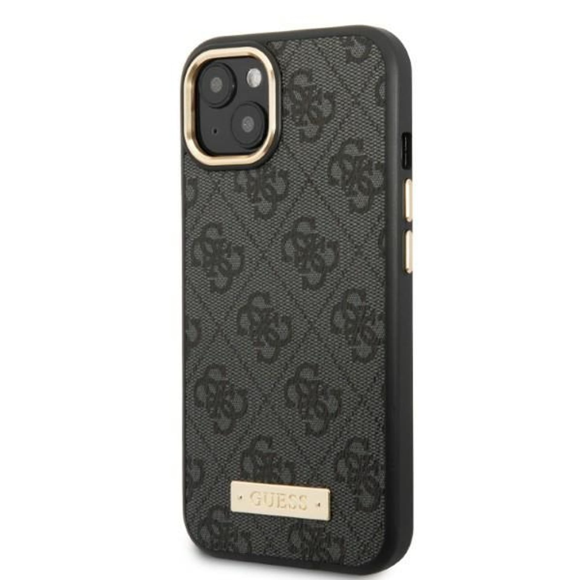 

Guess GUHMP13MU4GPRK iPhone 13 6,1" czarny/black hard case 4G Logo Plate MagSafe