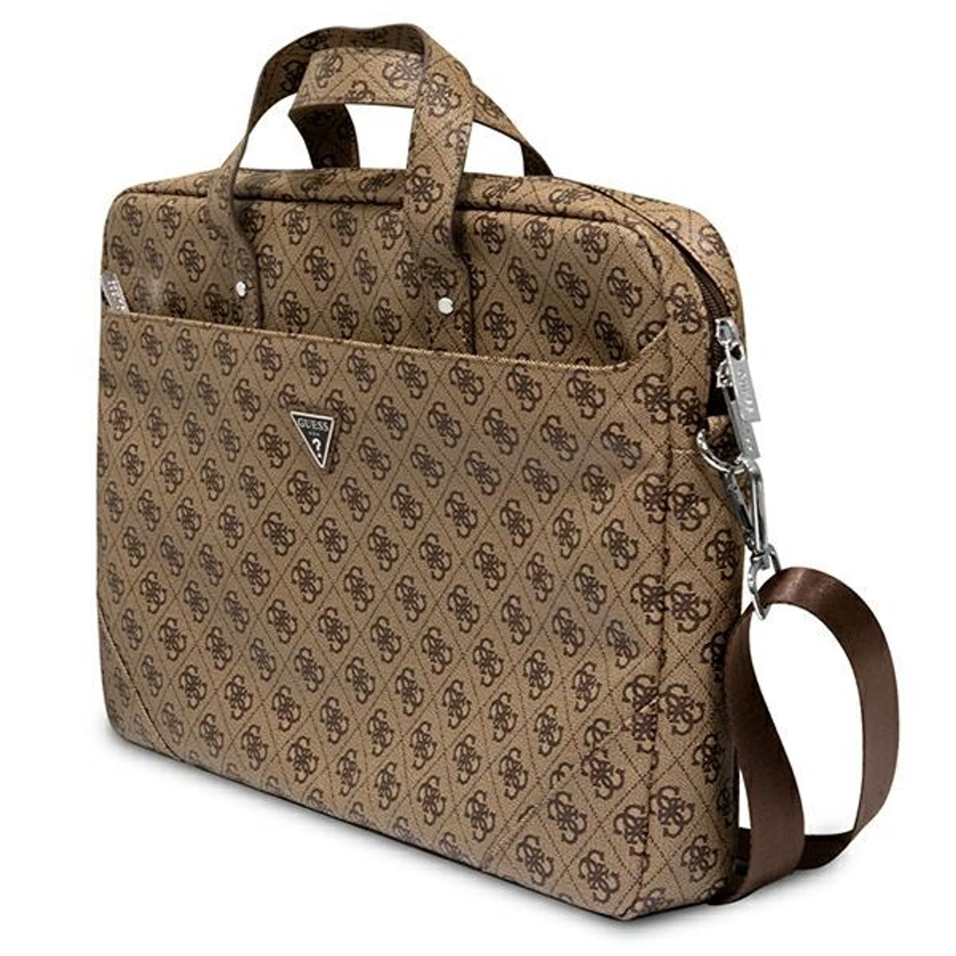 

Guess Torba GUCB15P4TW 16" brązowy/ brown Saffiano 4G Triangle Logo