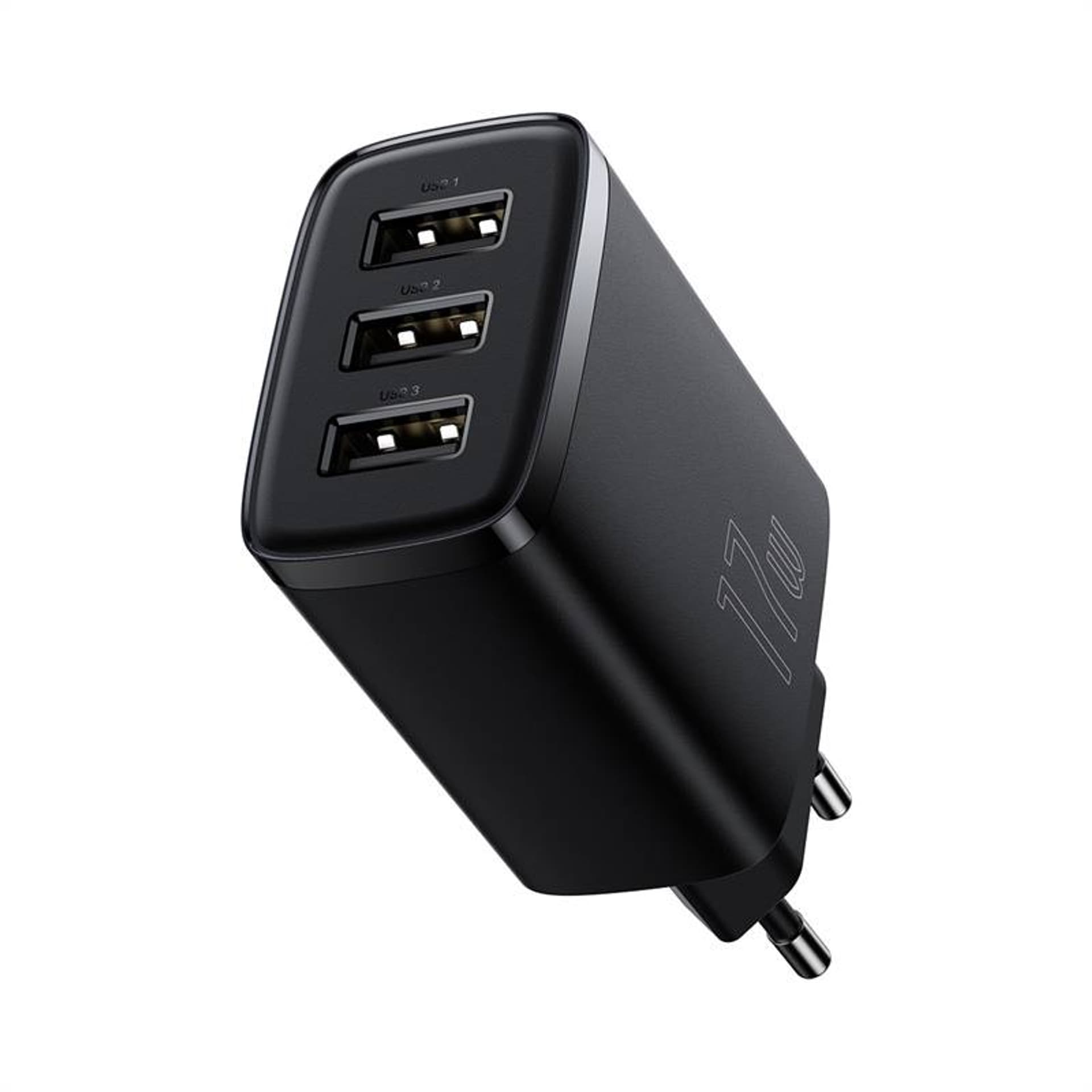 

Ładowarka sieciowa Baseus Compact Quick Charger, 3x USB, 17W (czarna)