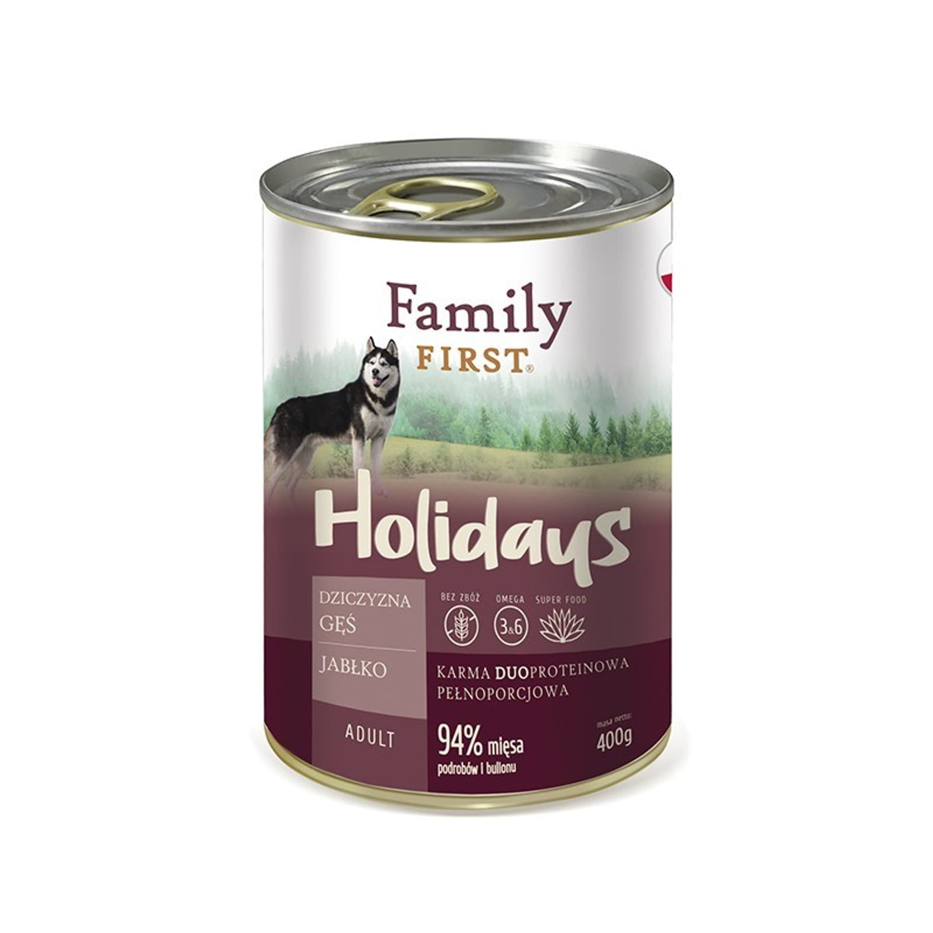 

FamilyFirst Dziczyzna+gęś+jabłko adult 400g