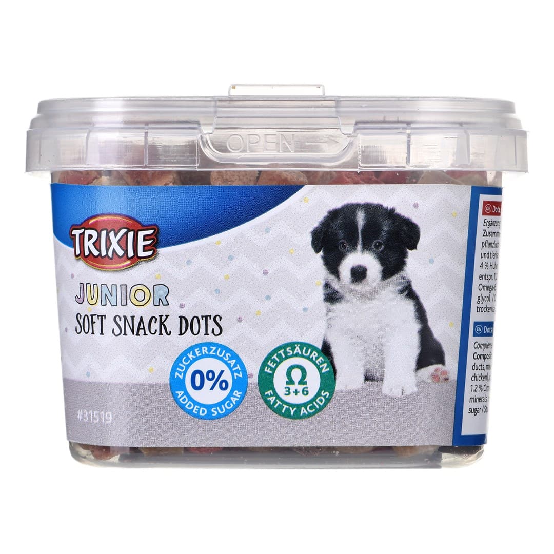 

Miękkie przysmaki Junior Dots, z Omega-3, 140 g