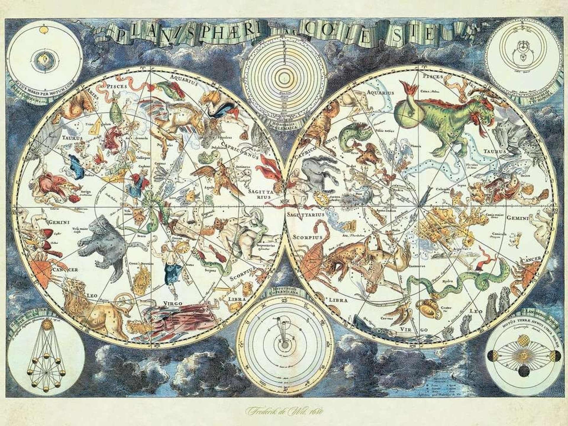 

Puzzle 1500 elementów Mapa z fantastycznymi zwierzętami