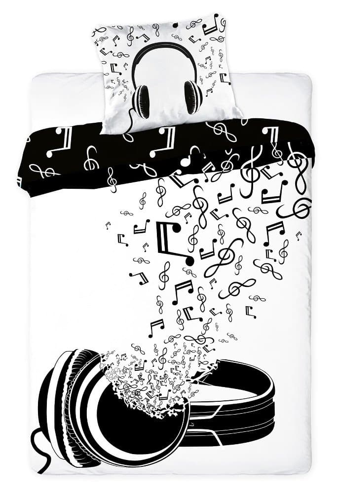 

Pościel młodzieżowa MUSIC komplet 140x200cm + poduszka 70x90cm