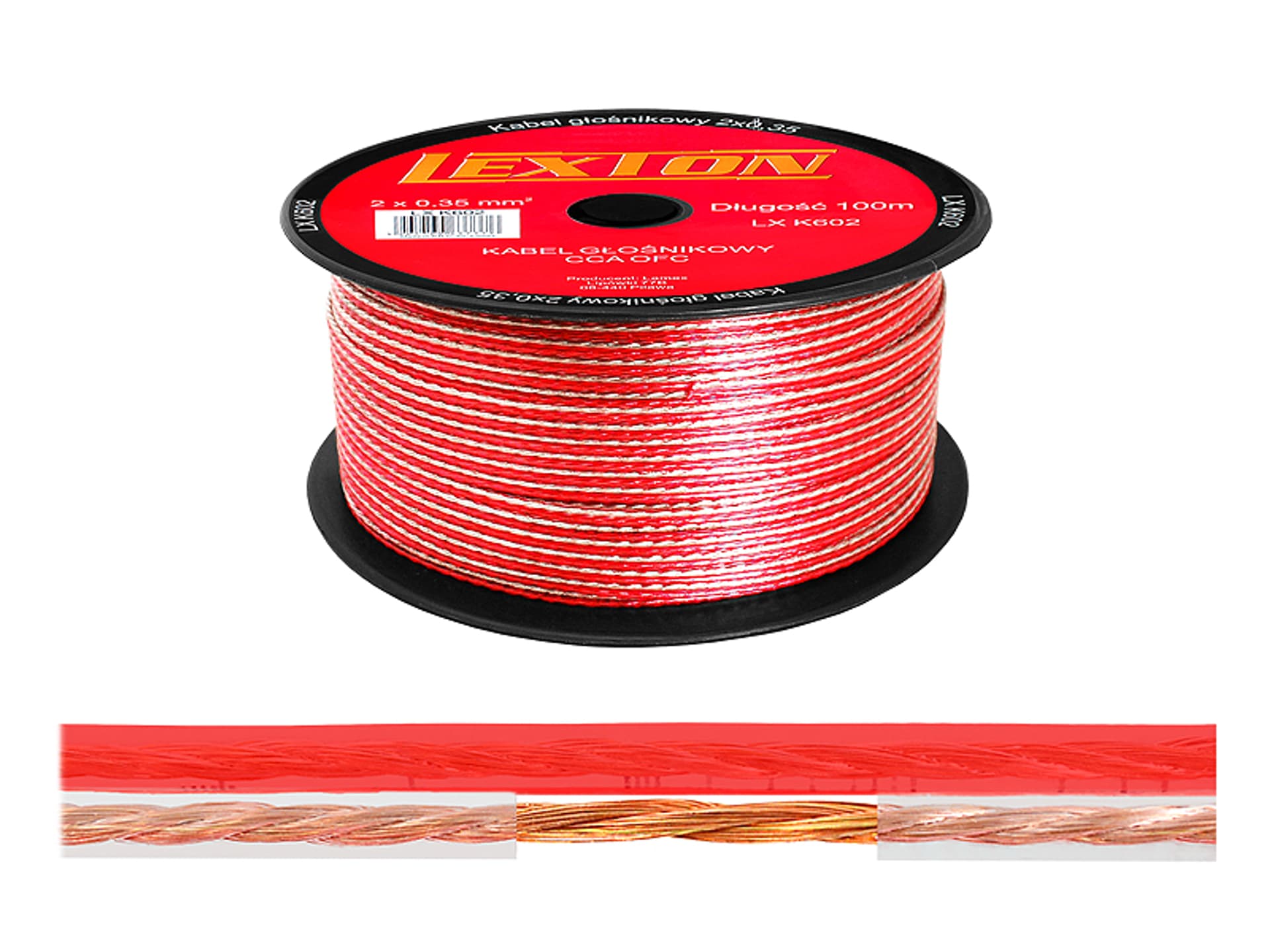 

1 rol. Kabel głośnikowy LEXTON 2x0.35 CCA-OFC