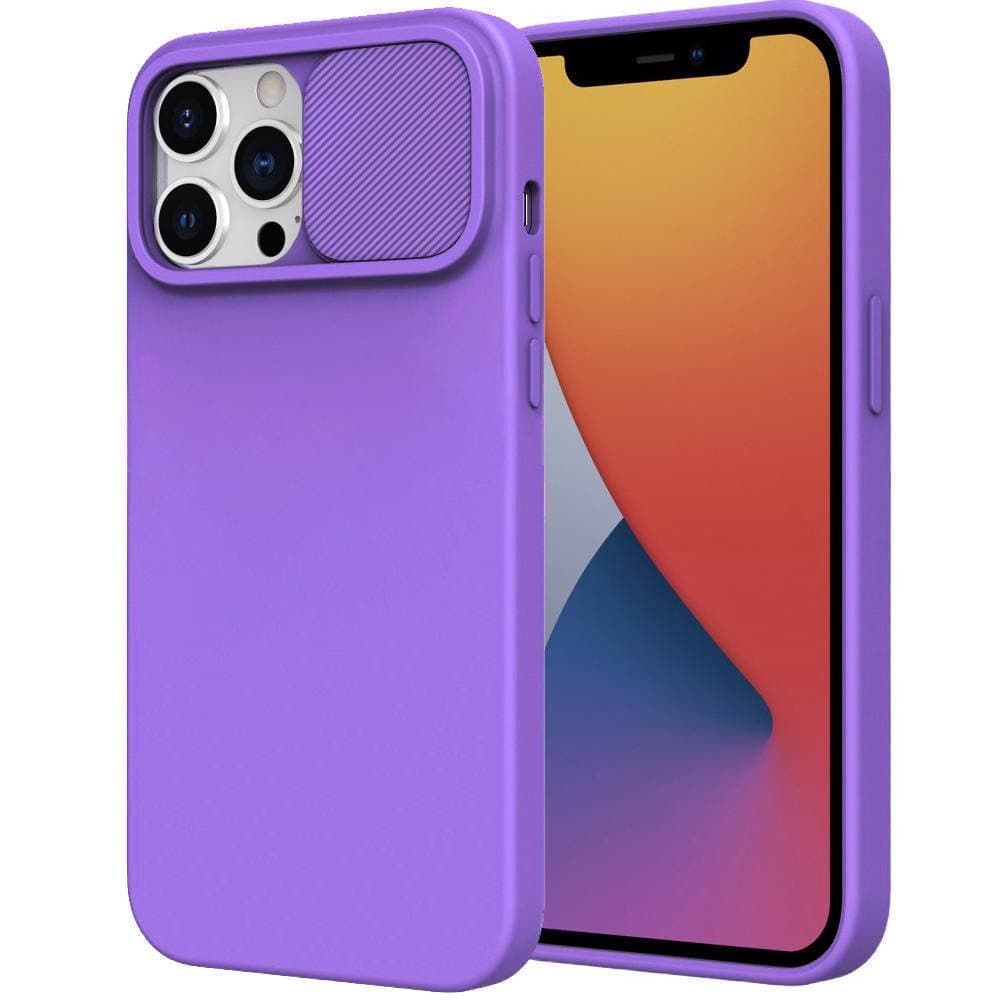 

Etui IPHONE 14 PRO Silikonowe z Osłoną na Aparat Nexeri Silicone Lens fioletowe
