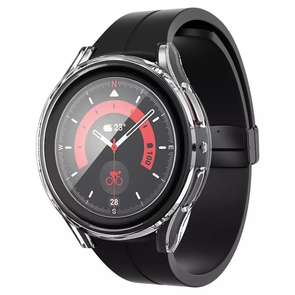 

Etui Spigen Thin Fit ze szkłem hartowanym do Samsung Galaxy Watch 5 Pro (45mm) Crystal Clear, 45mm) crystal clea