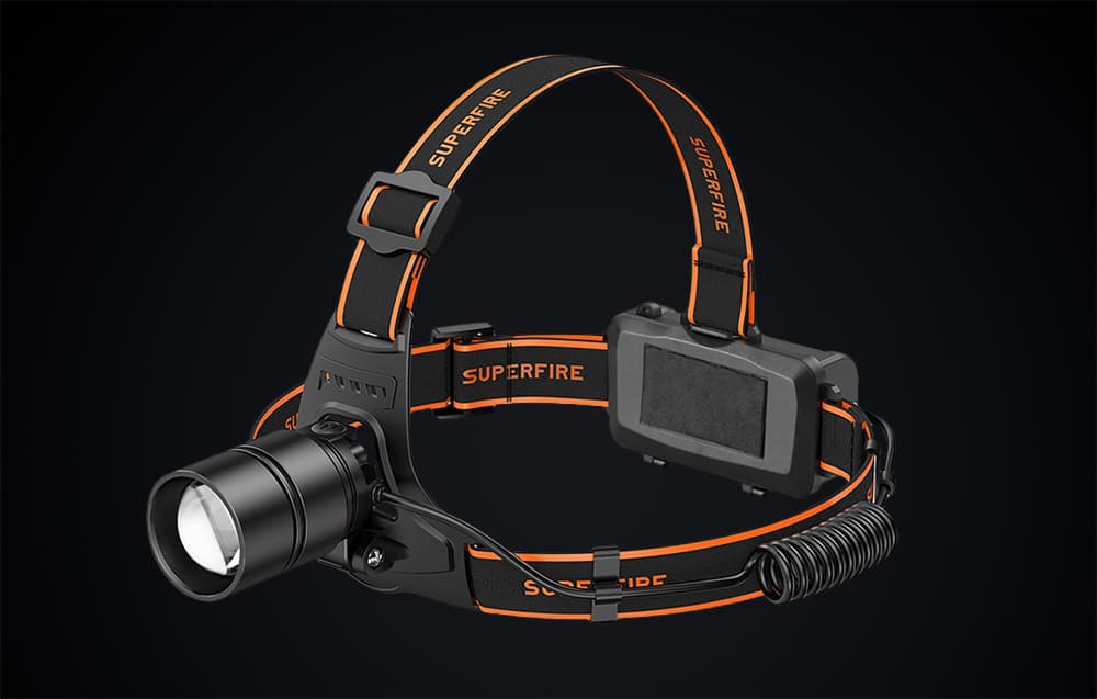 

Latarka czołowa Superfire HL70, 500lm, USB