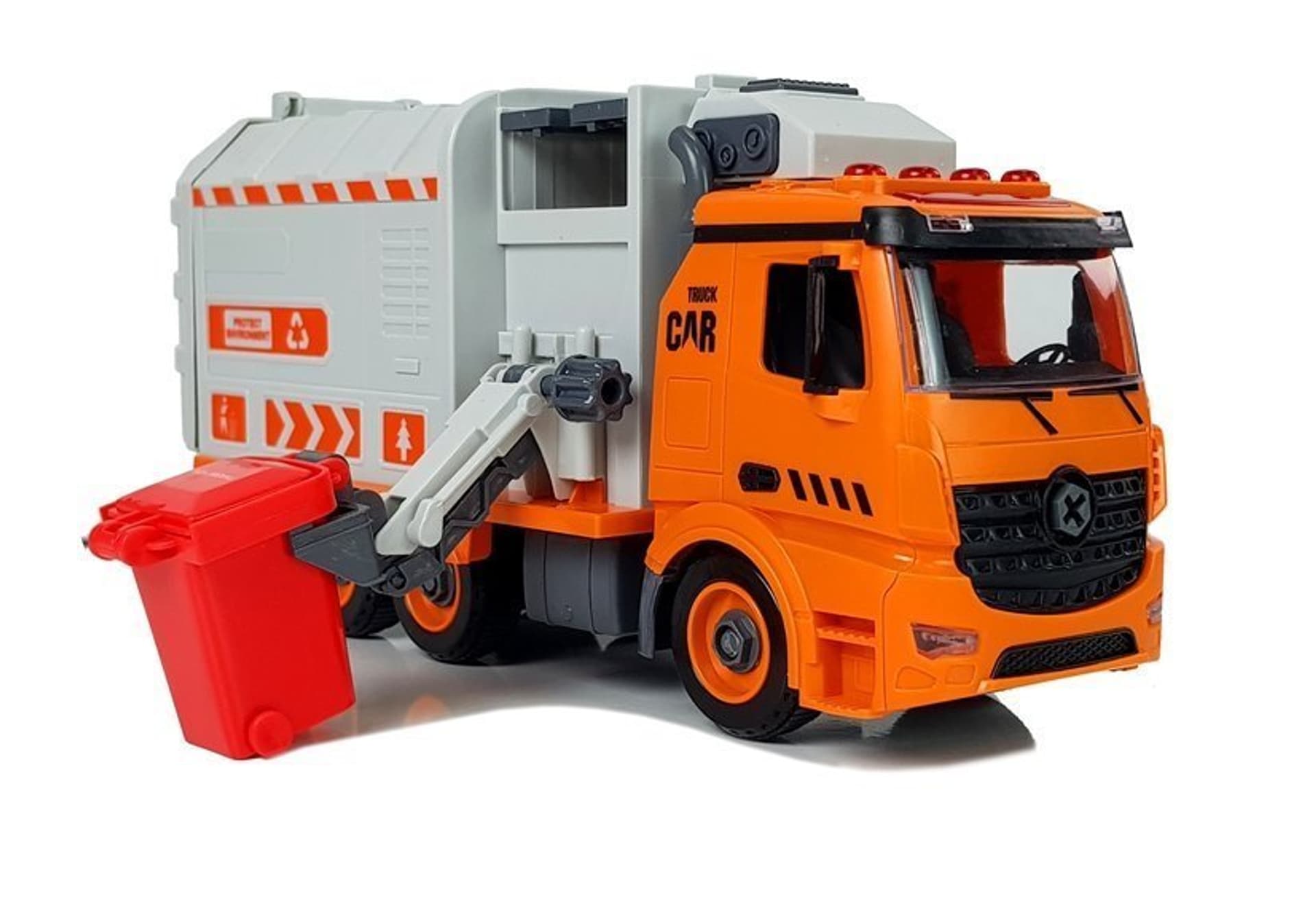 

Zestaw DIY Śmieciarka Sorter Segregowanie Odpadów Gra Śrubokręt Dźwięk Efekty Świetlne