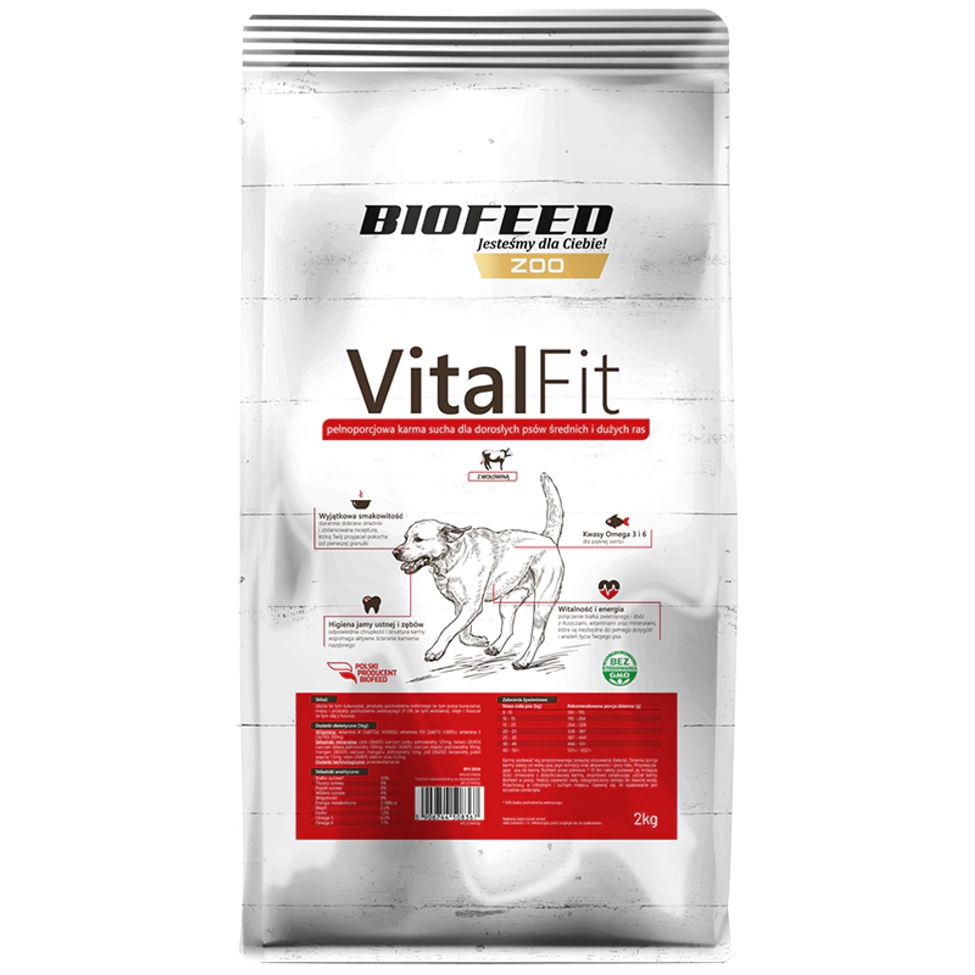

BIOFEED VITALFIT dla dorosłych psów średnich i dużych ras z wołowiną 2kg