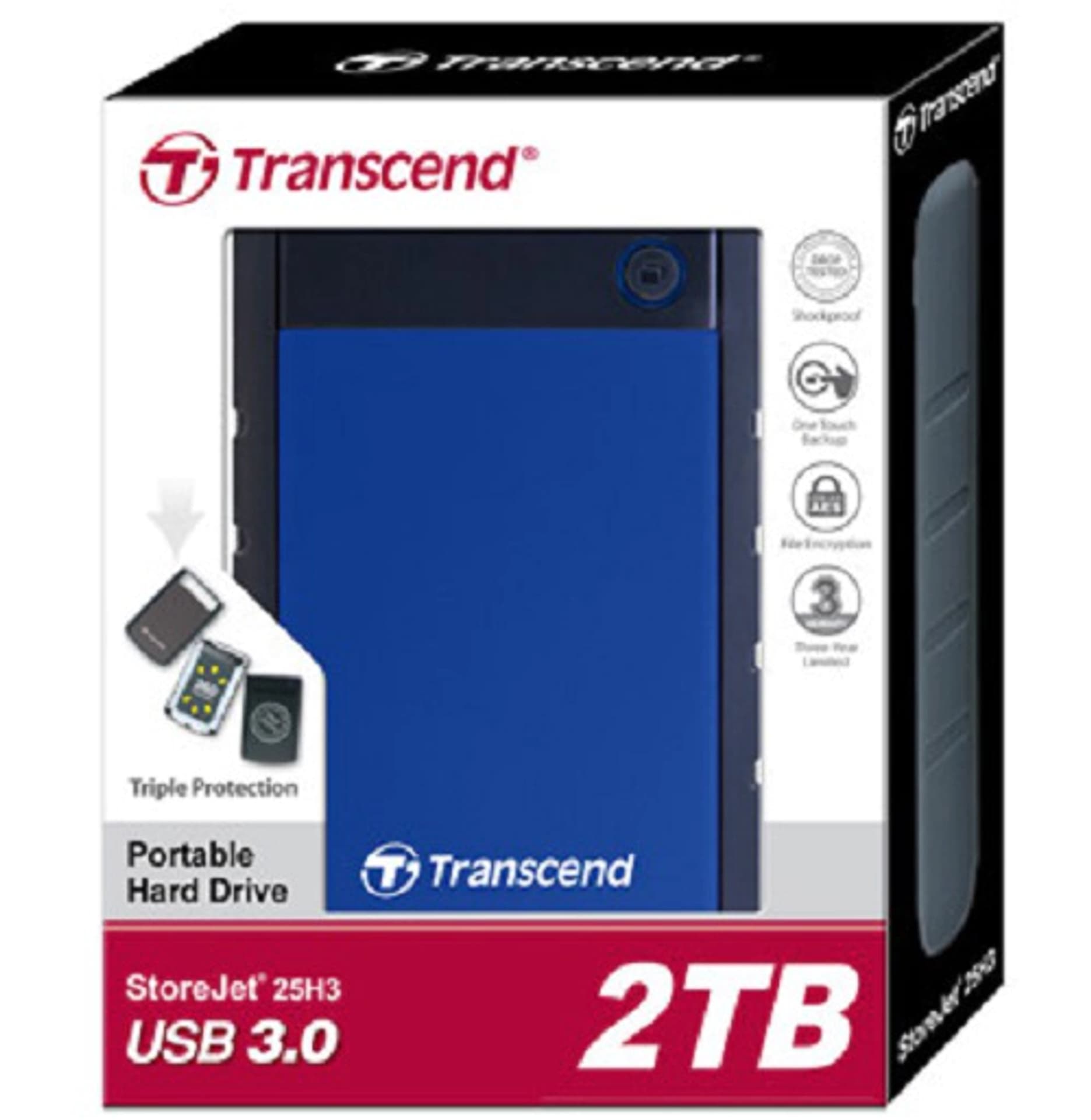 

Dysk twardy zewnętrzny TRANSCEND StoreJet 25H3 2 TB Niebieski TS2TSJ25H3B TS2TSJ25H3B