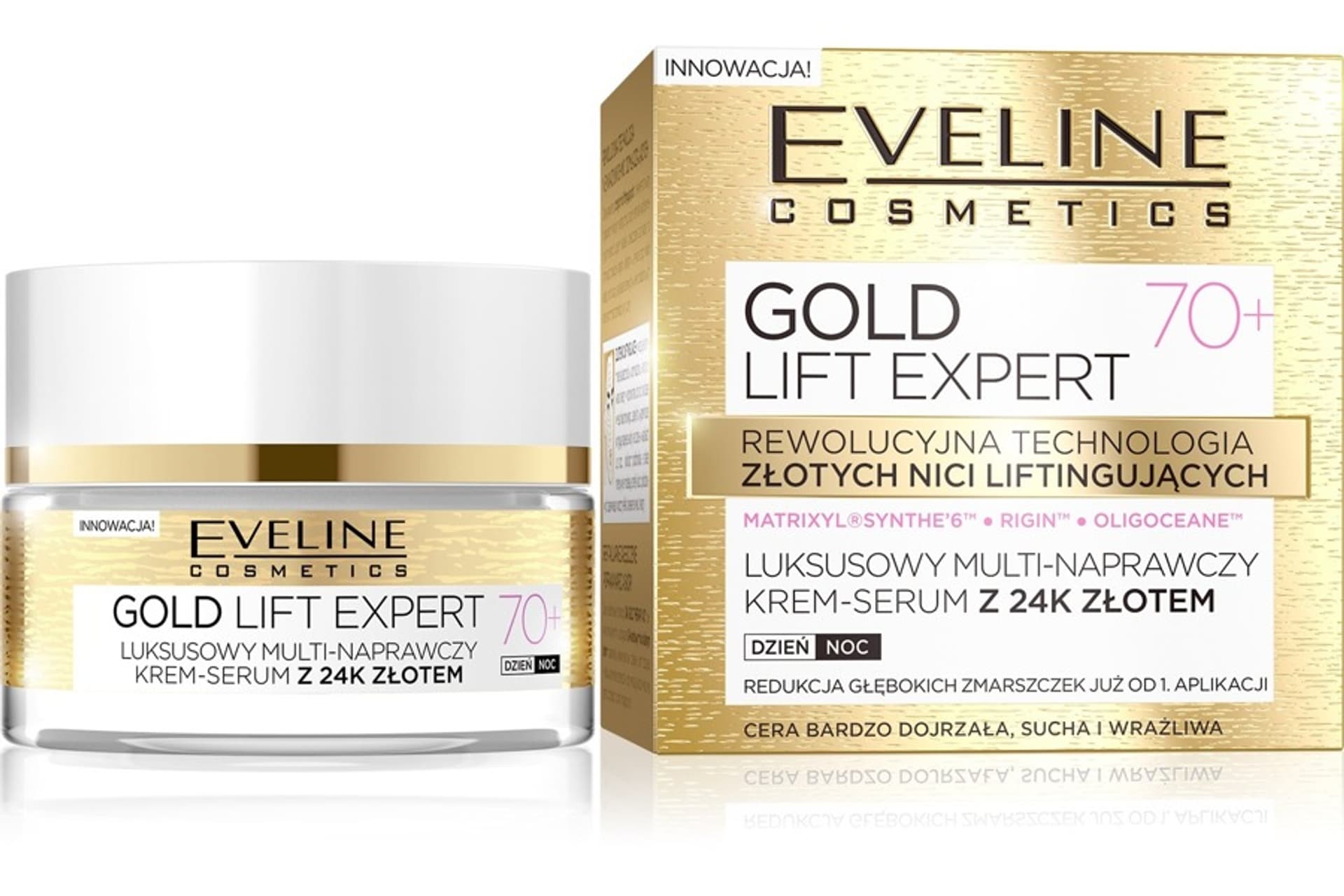 

Eveline Gold Lift Expert 70+ Krem-serum multi-naprawczy na dzień i noc 50ml