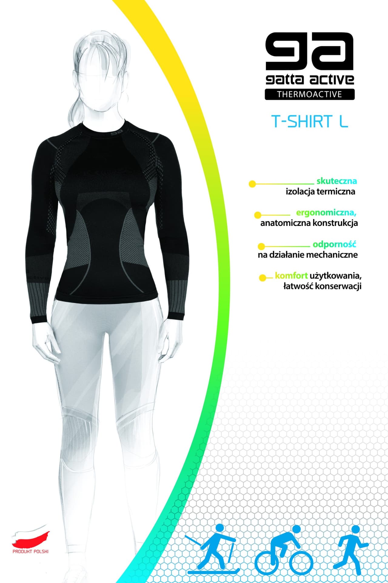 

T-SHIRT WOMEN THERMOACTIVE BASIC AMA (kolor black/grey, rozmiar M)