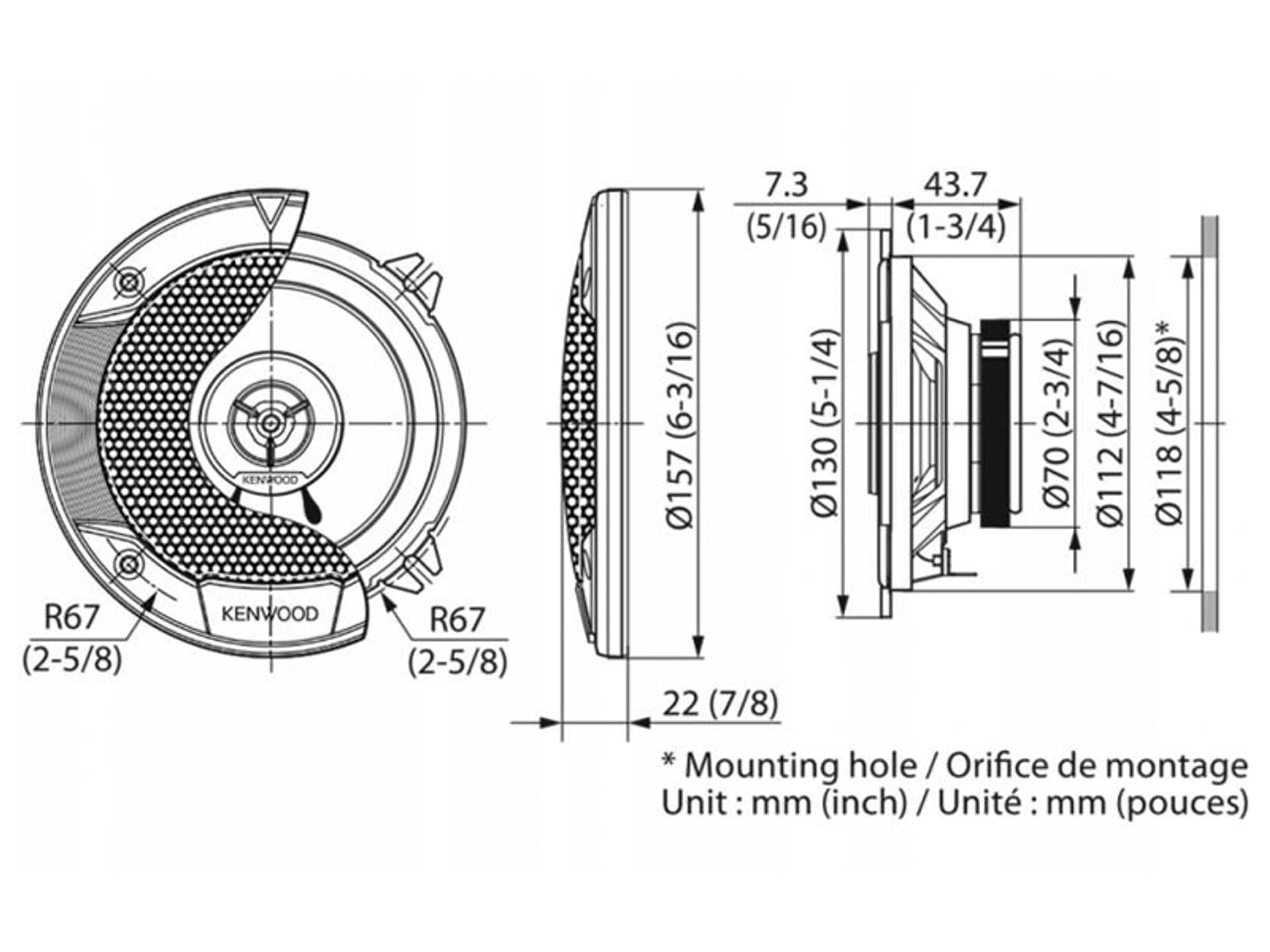 

Głośniki samochodowe KENWOOD KFC-S1366 130MM. (1LM)