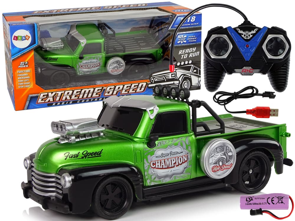 

Auto Zdalnie Sterowane 1:18 Zielone Pick-up