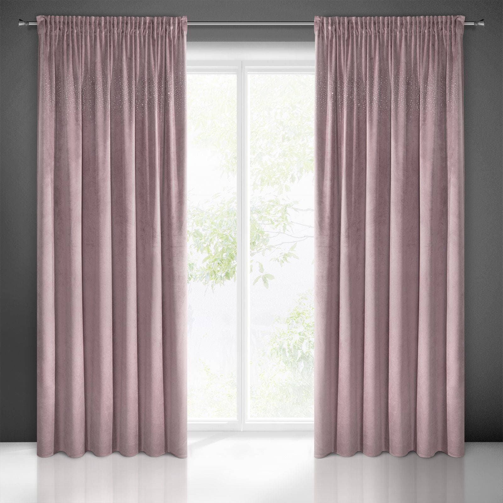 

Zasłona AURORA cyrkonie 140x270 pudrowa