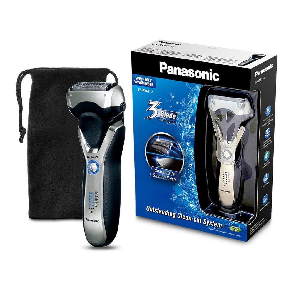 

Panasonic Shaver ES-RT67-S503 Czas ładowania 1 h, Do użytku na mokro, Li-Ion, Liczba głowic golących/ostrzy 3, Czarny/srebrny