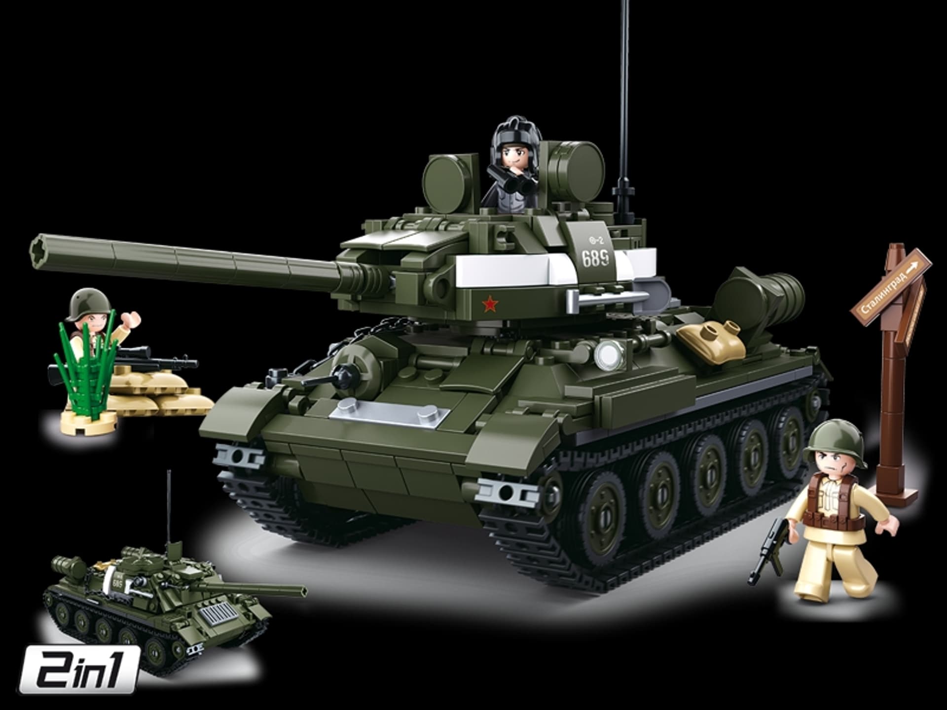 

Klocki SLUBAN CZOŁG 2w1 ARMY WWII 687 el
