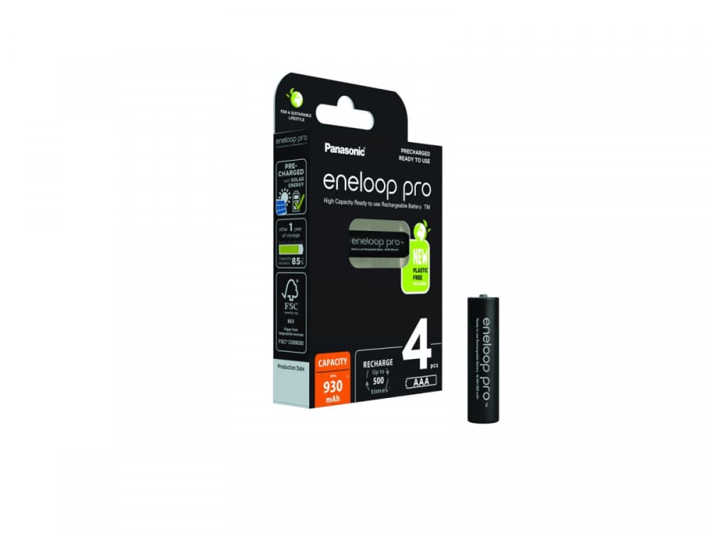 

AKUMULATORKI PANASONIC ENELOOP PRO BLACK R03 AAA 930mAh 4szt ECO BOX