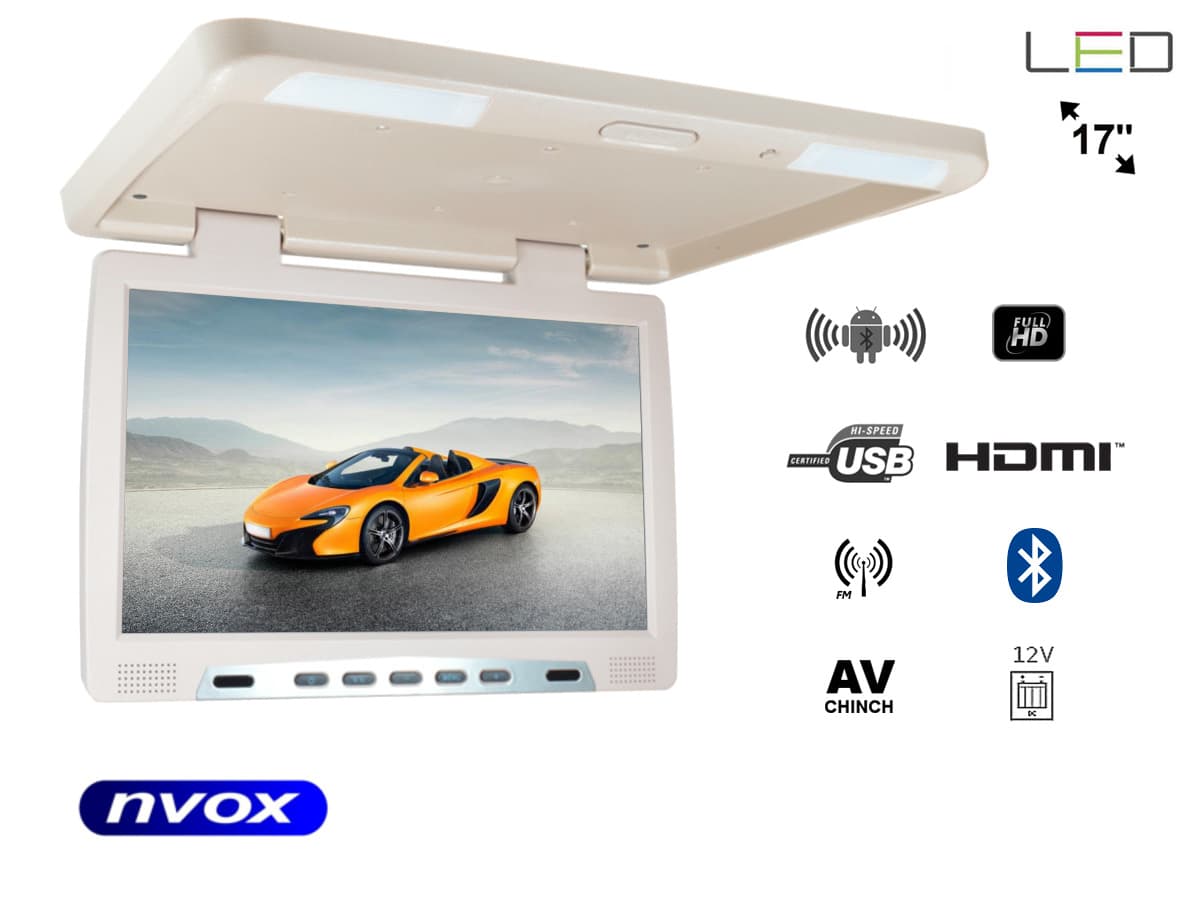 

Monitor podwieszany podsufitowy led 17cali z systemem android usb fm bt wifi 12v/24