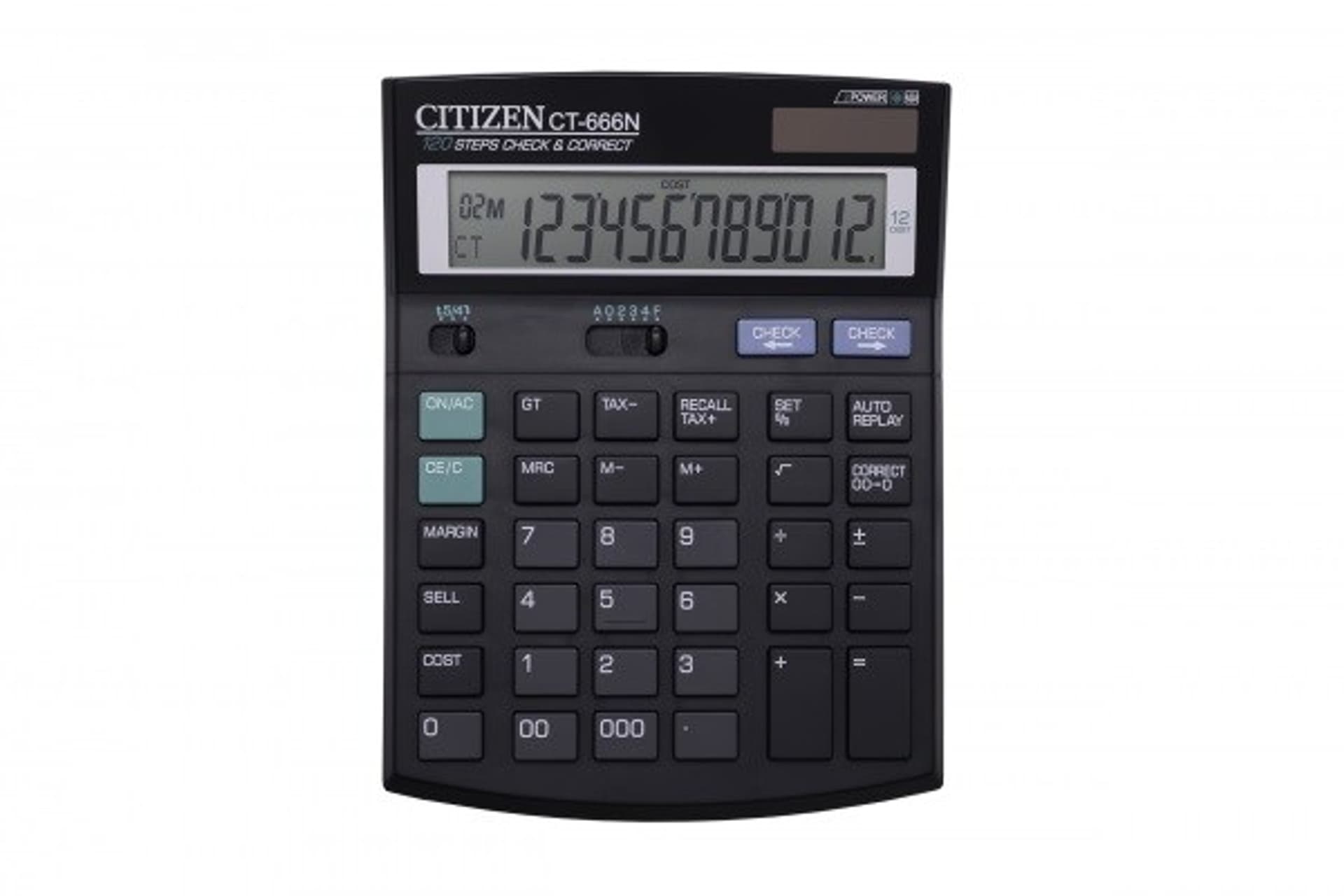 

KALKULATOR BIUROWY CITIZEN CT-666N, 12-CYFROWY, 188X142MM, CZARNY