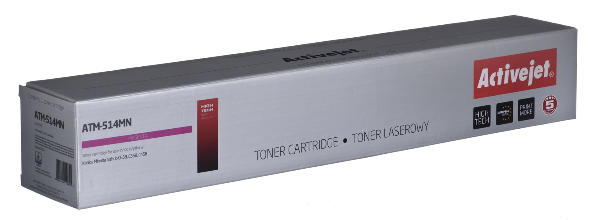 

Toner Activejet ATM-514MN (zamiennik Konica Minolta TN514M; Supreme; 26000 stron; purporowy)