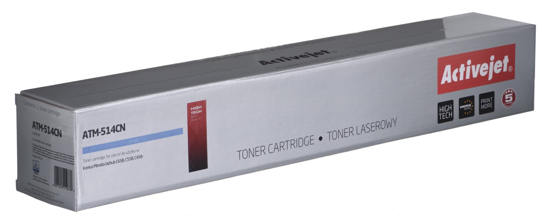 

Toner Activejet ATM-514CN (zamiennik Konica Minolta TN514C; Supreme; 26000 stron; błękitny)