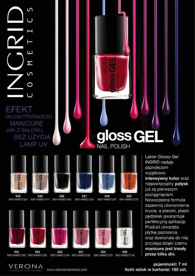 

Ingrid Lakier do paznokci żelowy Gloss Gel nr 530 7ml
