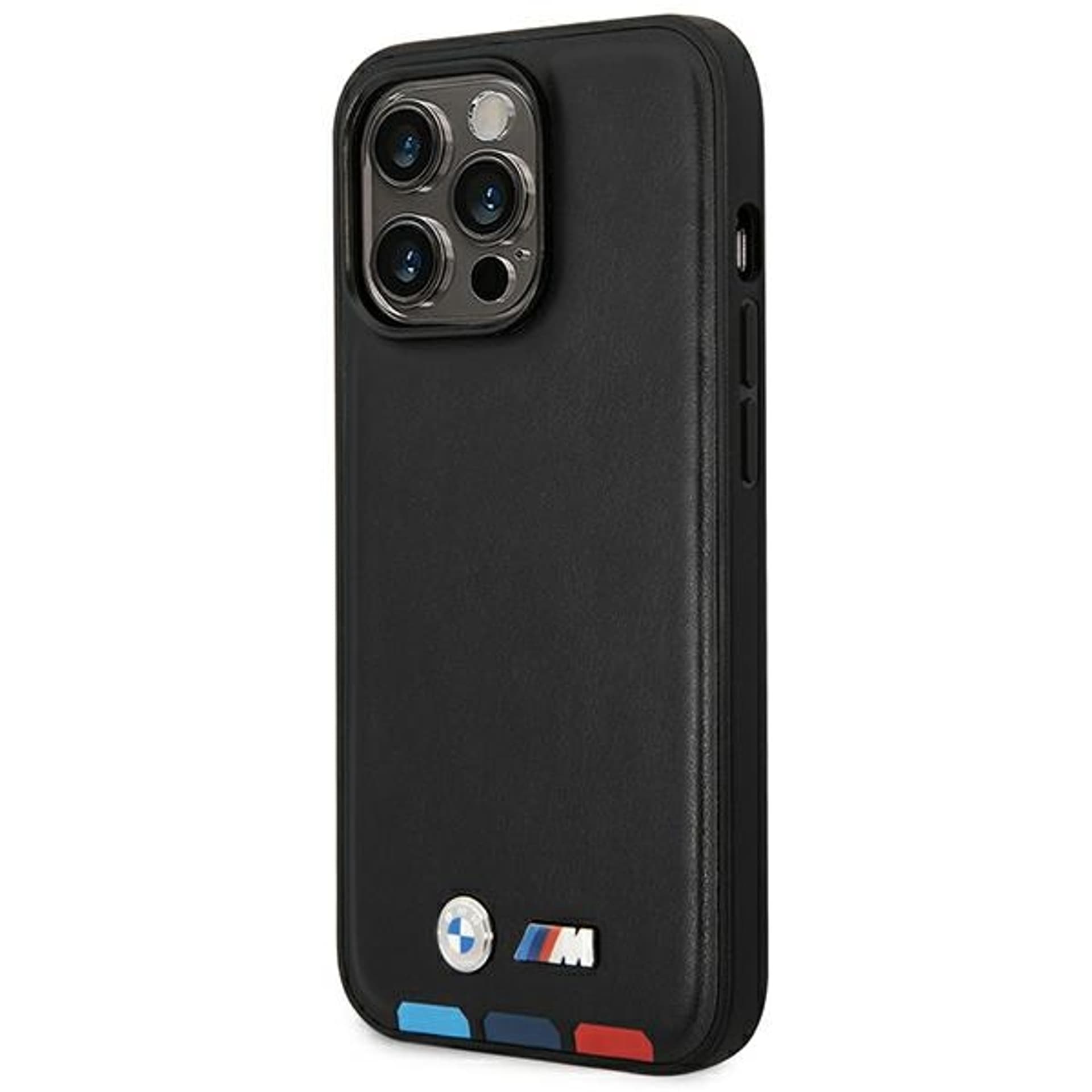 

Etui BMW BMHCP14L22PTDK iPhone 14 Pro 6,1" czarny/black Leather Stamp Tricolor