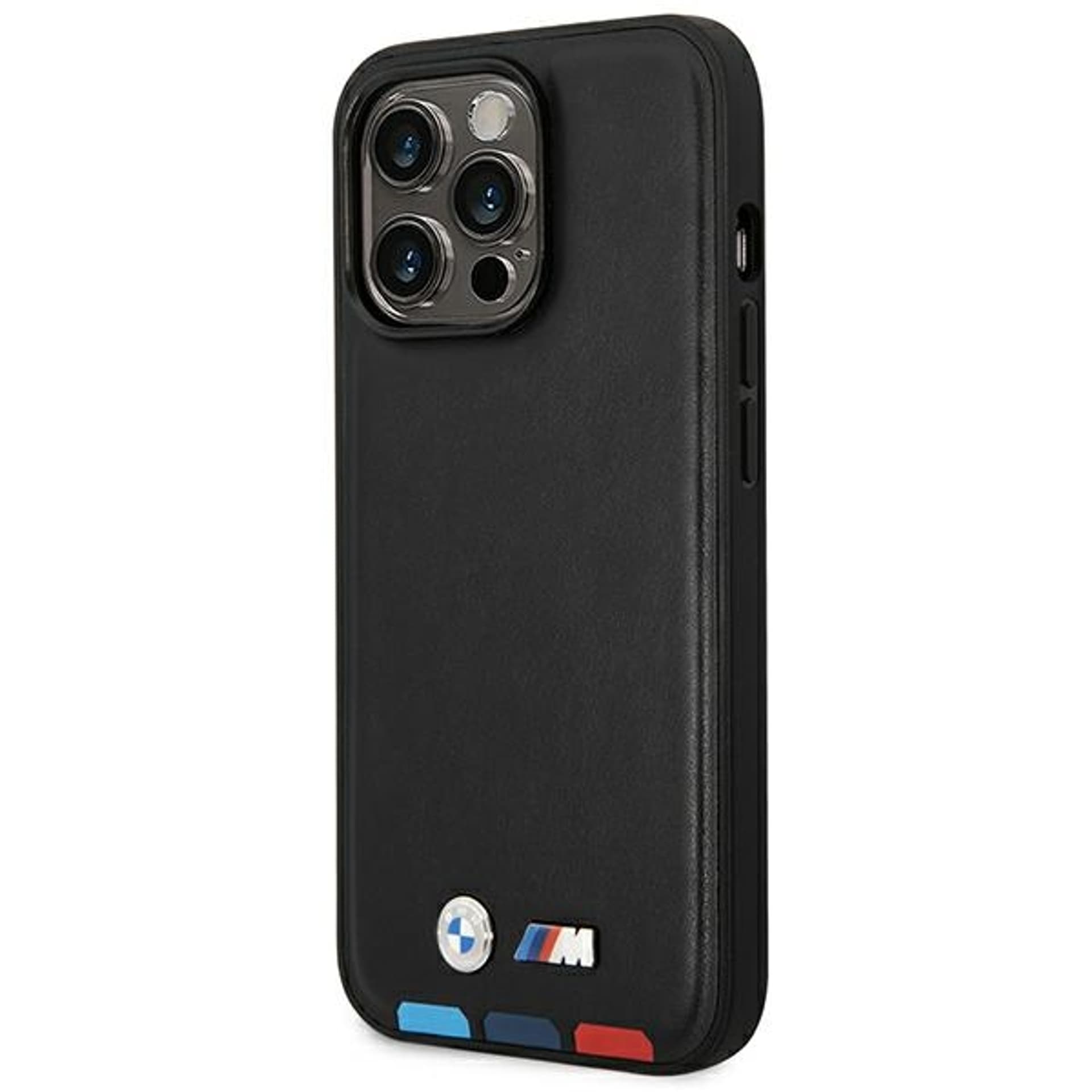 

Etui BMW BMHMP14L22PTDK iPhone 14 Pro 6,1" czarny/black Leather Stamp Tricolor Magsafe