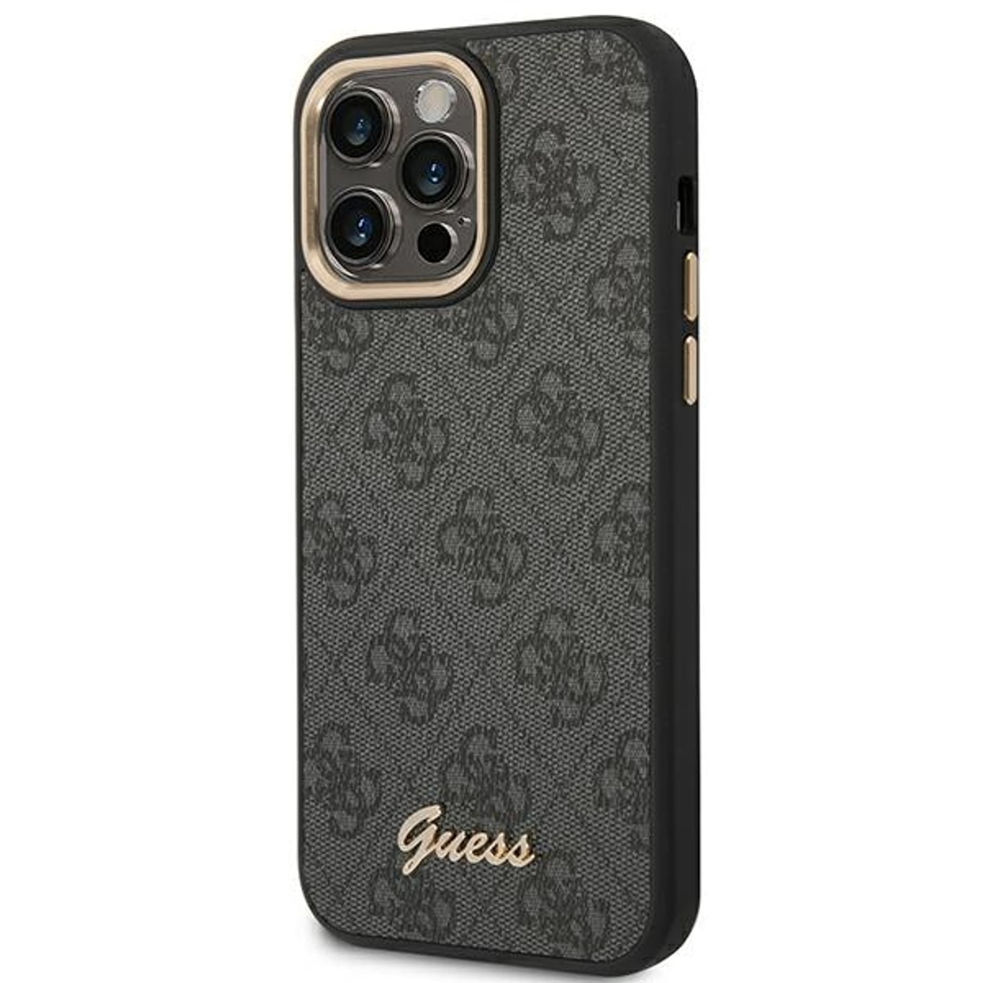 

Guess GUHCP14XHG4SHK iPhone 14 Pro Max 6,7" czarny/black hard case 4G Vintage Gold Logo