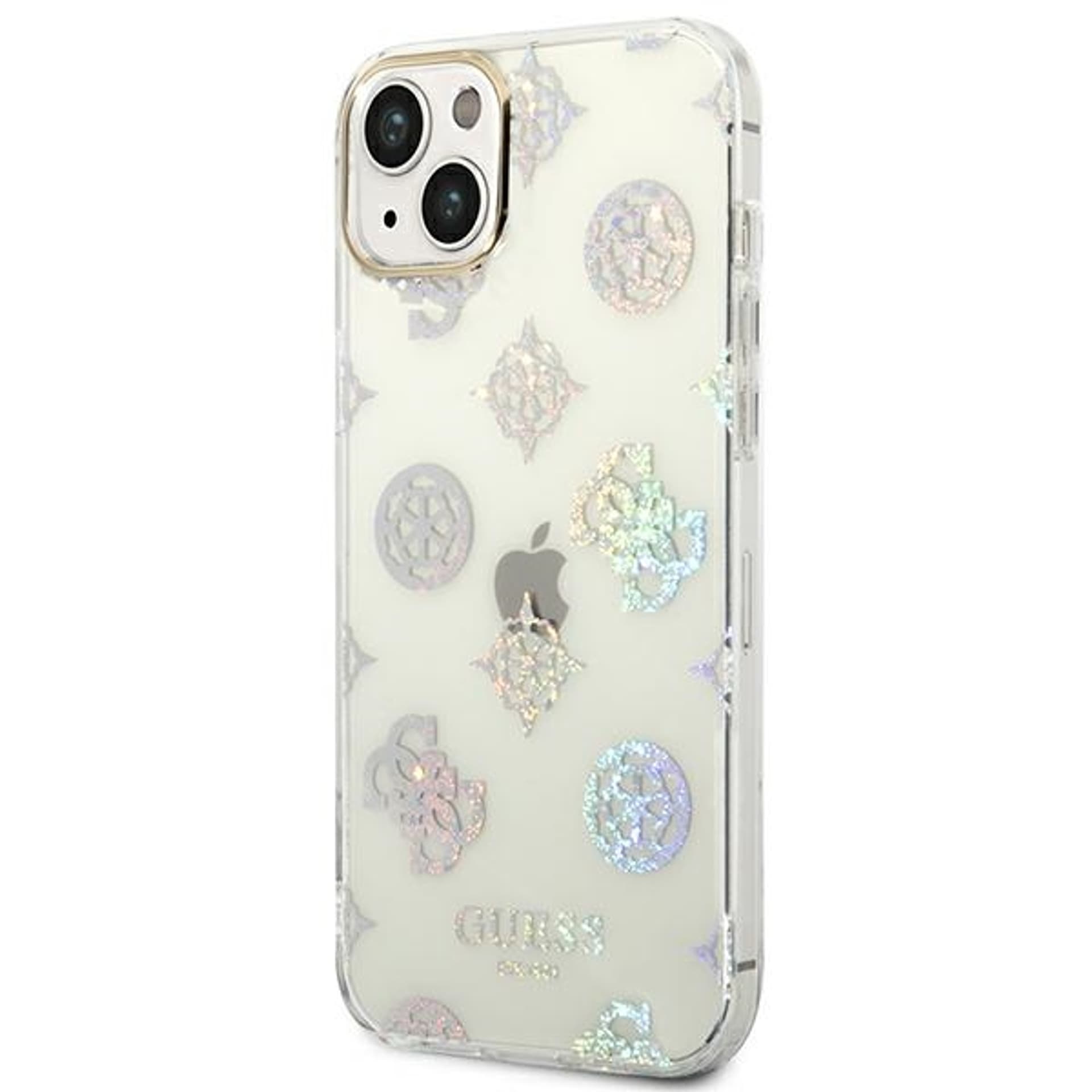 

Guess GUHCP14SHTPPTH iPhone 14 6,1" przezroczysty/transparent hard case Peony Glitter