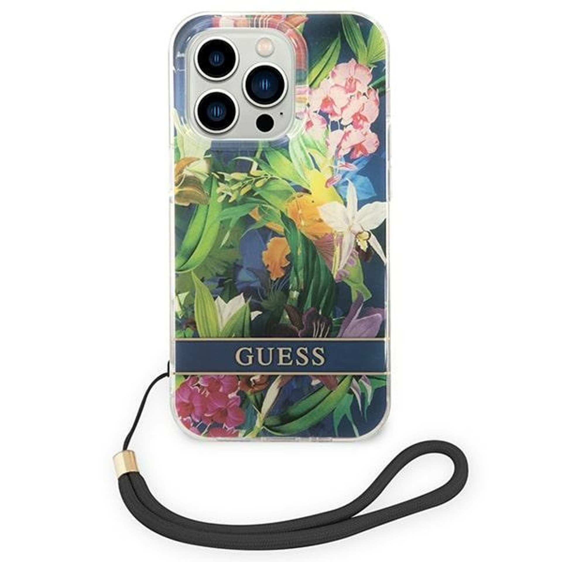 

Guess GUOHCP14LHFLSB iPhone 14 Pro 6,1" niebieski/blue hardcase Flower Strap