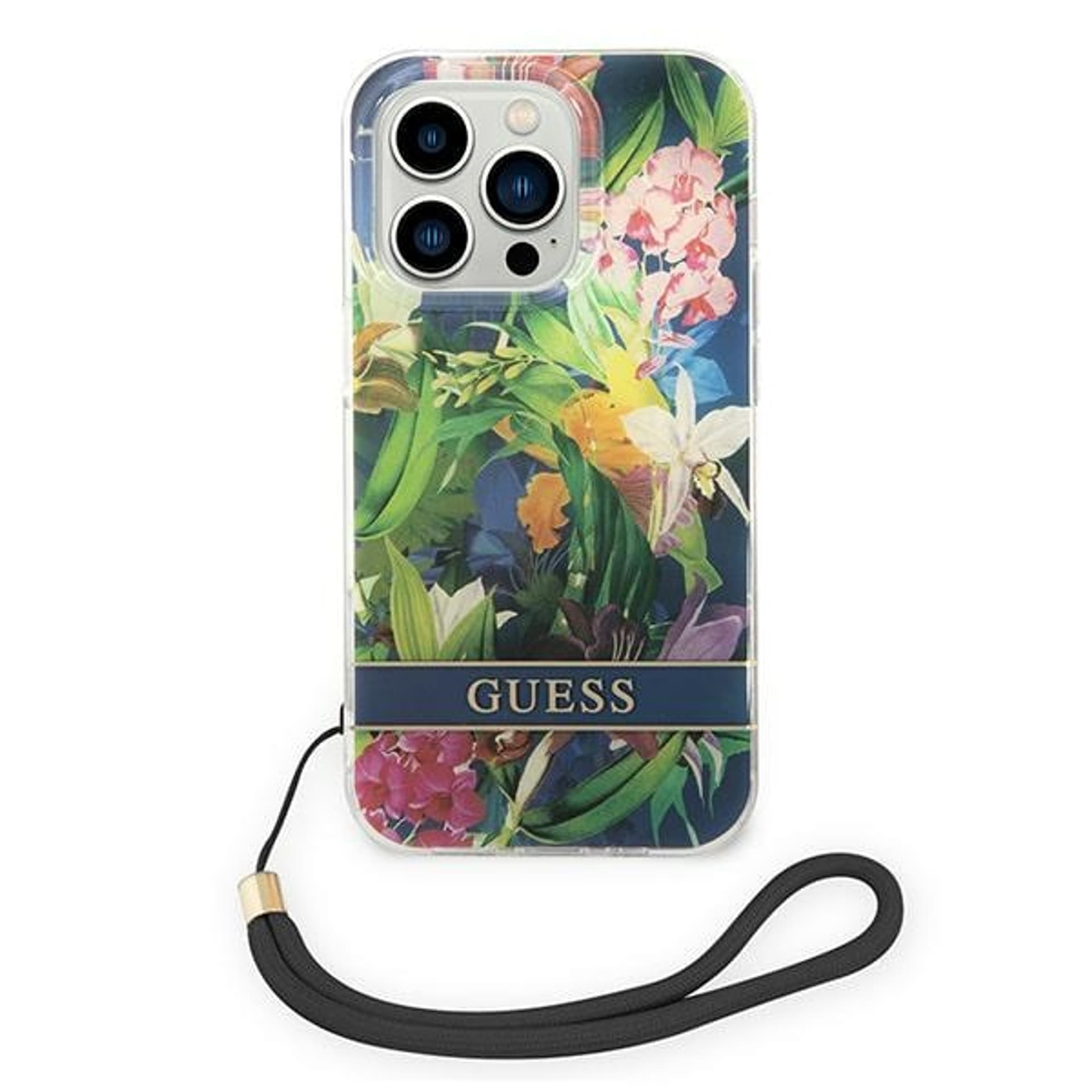 

Guess GUOHCP14XHFLSB iPhone 14 Pro Max 6,7" niebieski/blue hardcase Flower Strap