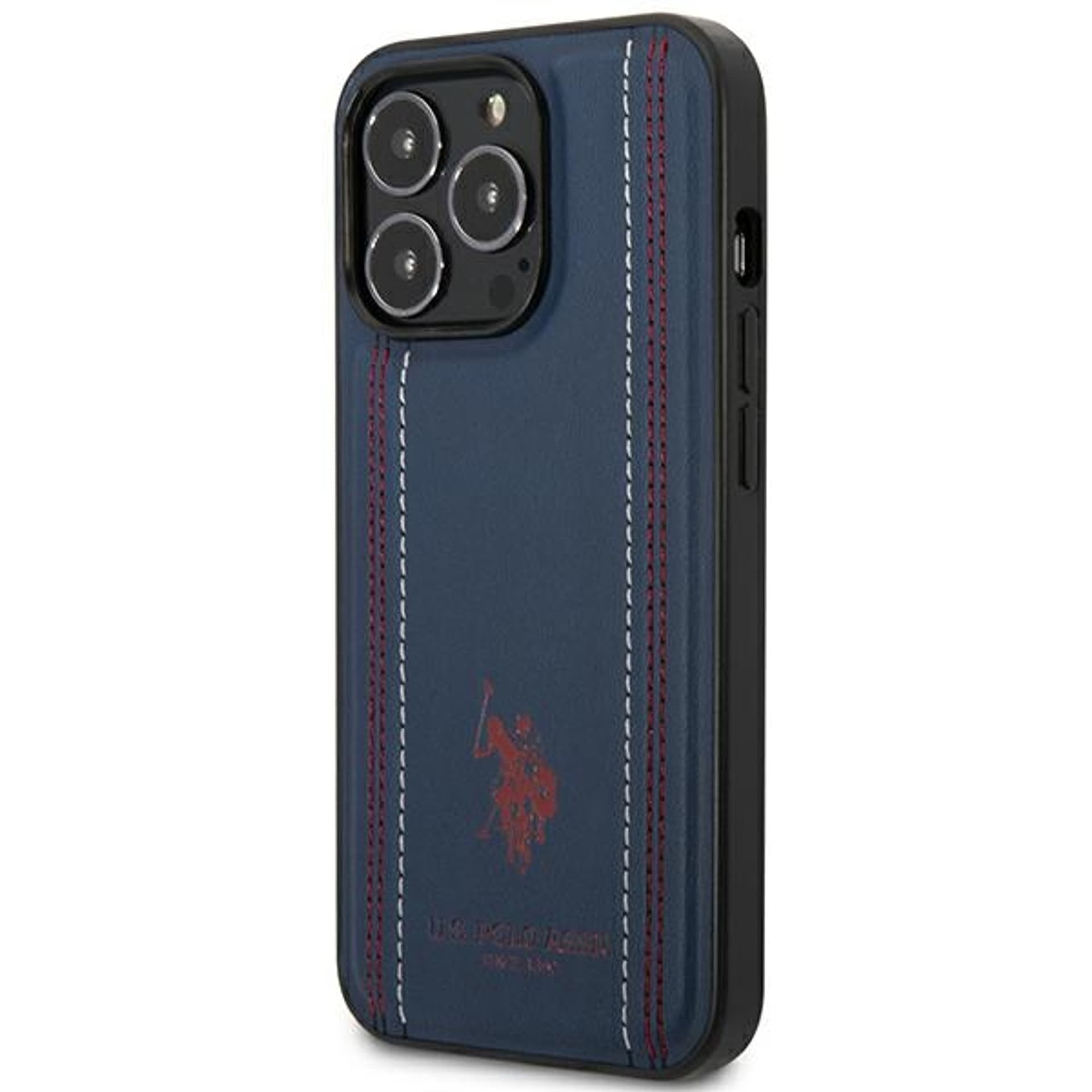 

US Polo USHCP14XPFAV iPhone 14 Pro Max 6,7" granatowy/navy blue Leather Stitch