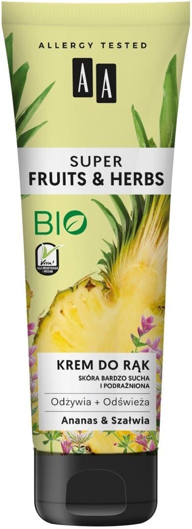 

AA Super Fruits & Herbs Krem do rąk odświeżająco-odżywczy Ananas & Szałwia 100ml