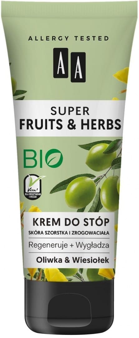 

AA Super Fruits & Herbs Krem do stóp regenerująco-wygładzający Oliwka & Wiesiołek 75ml