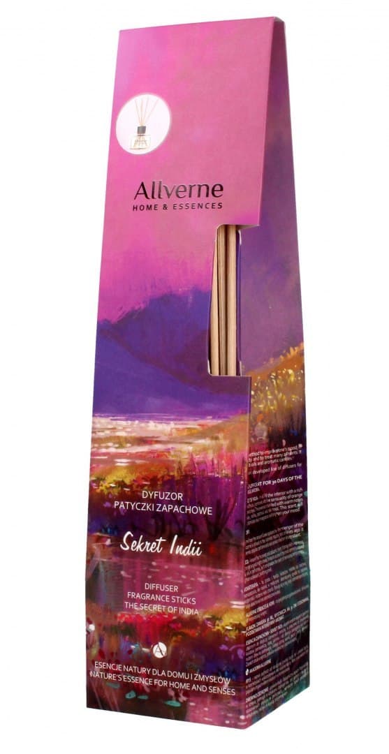 

Allvernum Home & Essences Dyfuzor z patyczkami zapachowymi Sekret Indii 50ml