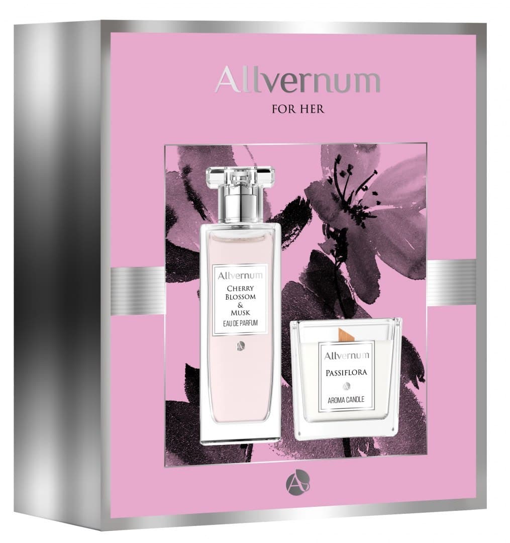 

Allvernum Zestaw Kwiat Wiśni & Piżmo Woda Perfumowana 50ml+Świeca Passiflora